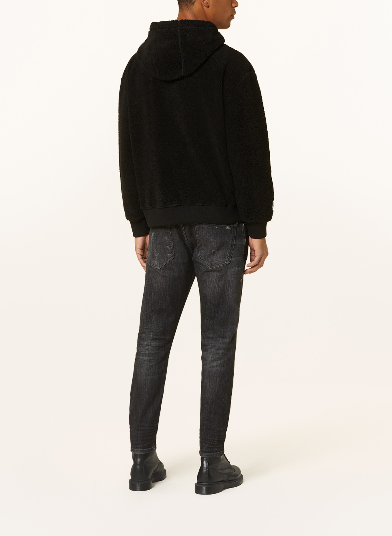 LA MARTINA Fleece hoodie, Color: BLACK (Image 3)