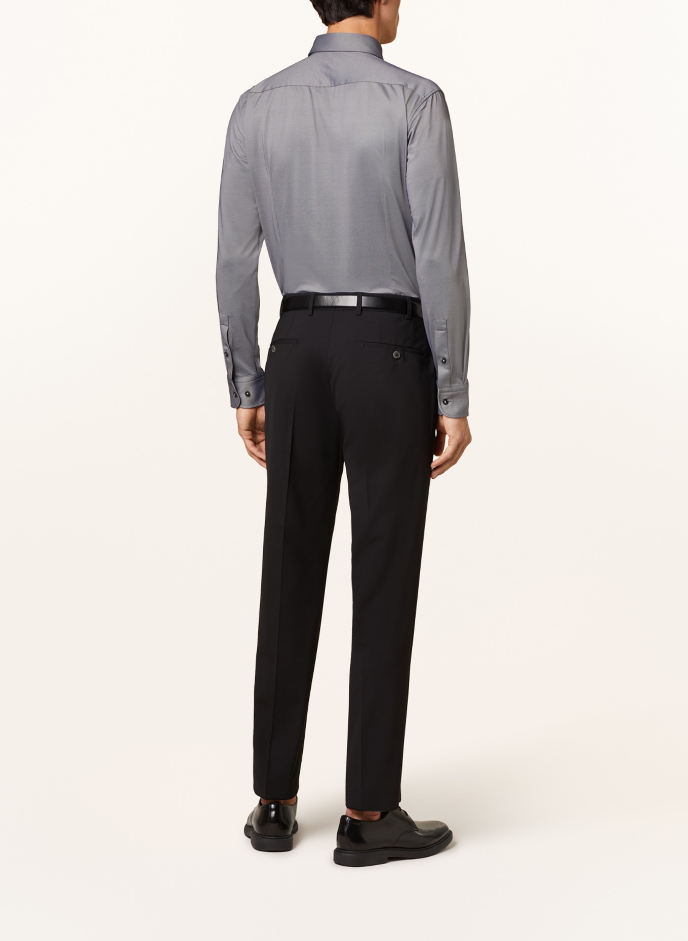 BOSS Piqué-Hemd HANK Slim Fit, Farbe: BLAU (Bild 3)