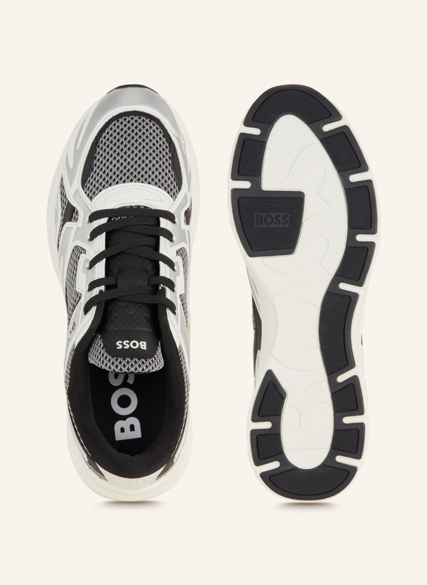BOSS Sneakers OWEN RUNN, Color: SILVER/ BLACK/ WHITE (Image 5)