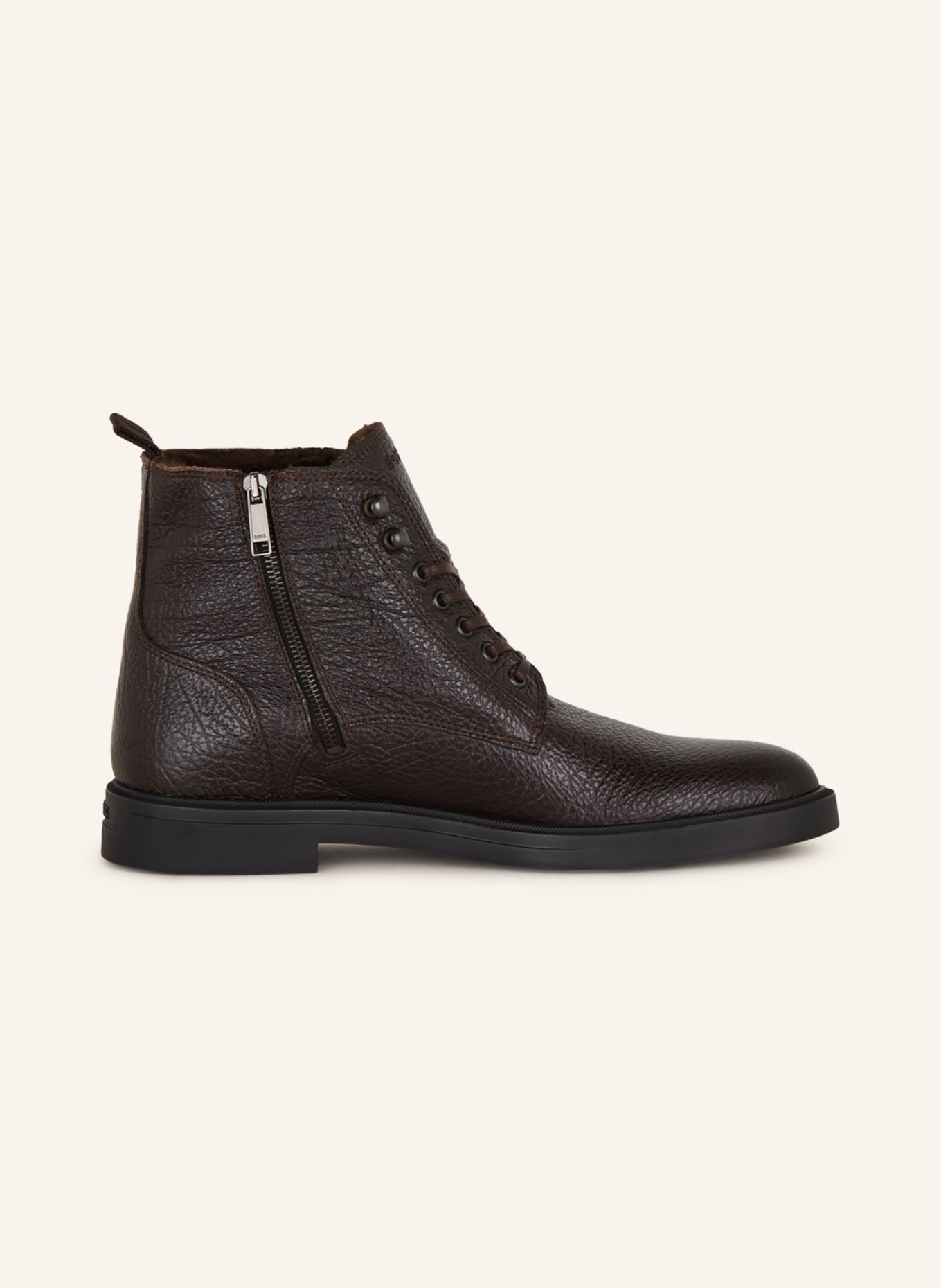 BOSS Lace up Boots CALEV with faux fur lined