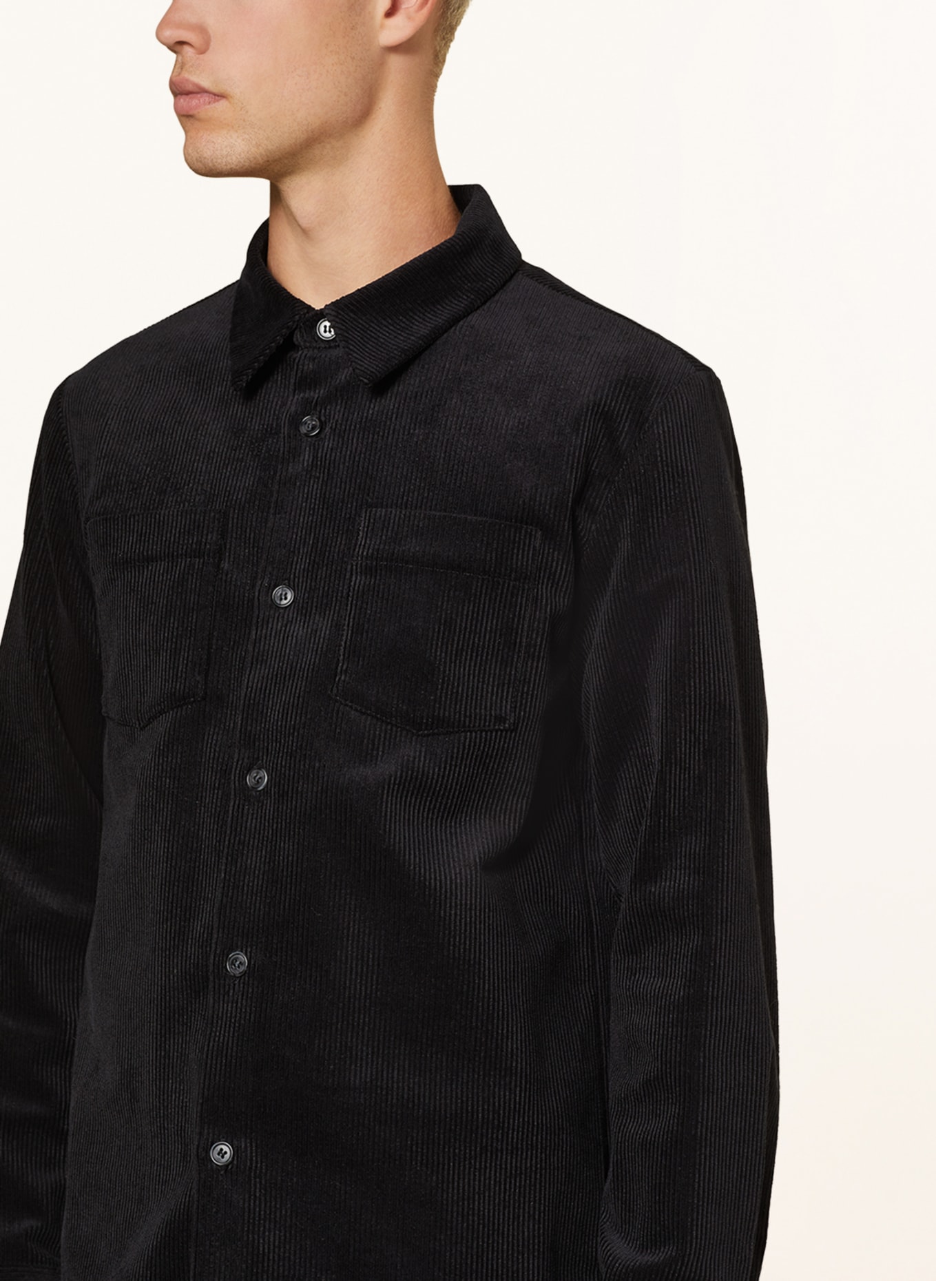 A.P.C. Corduroy shirt JOE comfort fit in dark blue