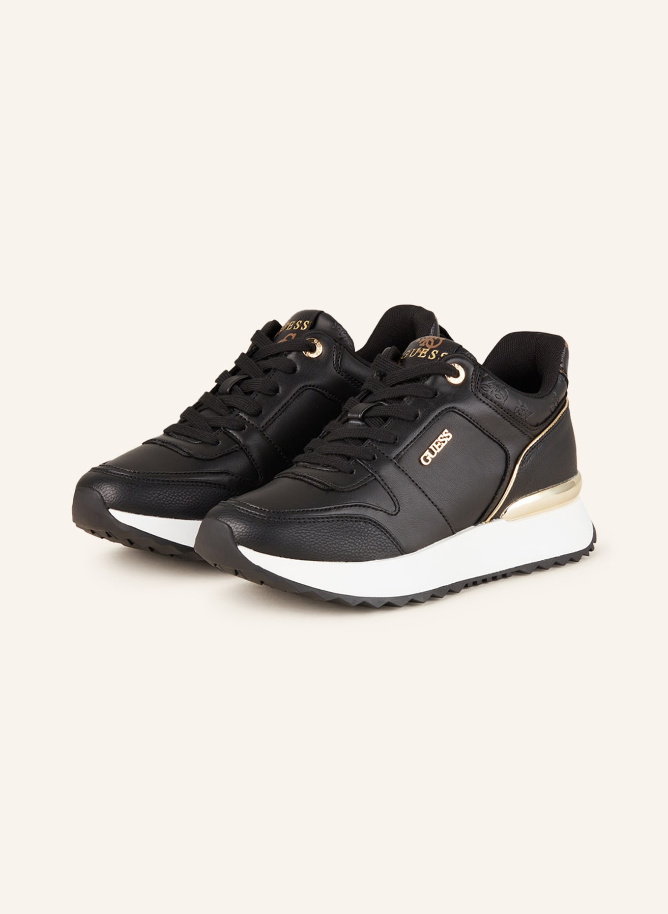 GUESS Sneakers KADDY, Color: BLACK/ GOLD (Image 1)