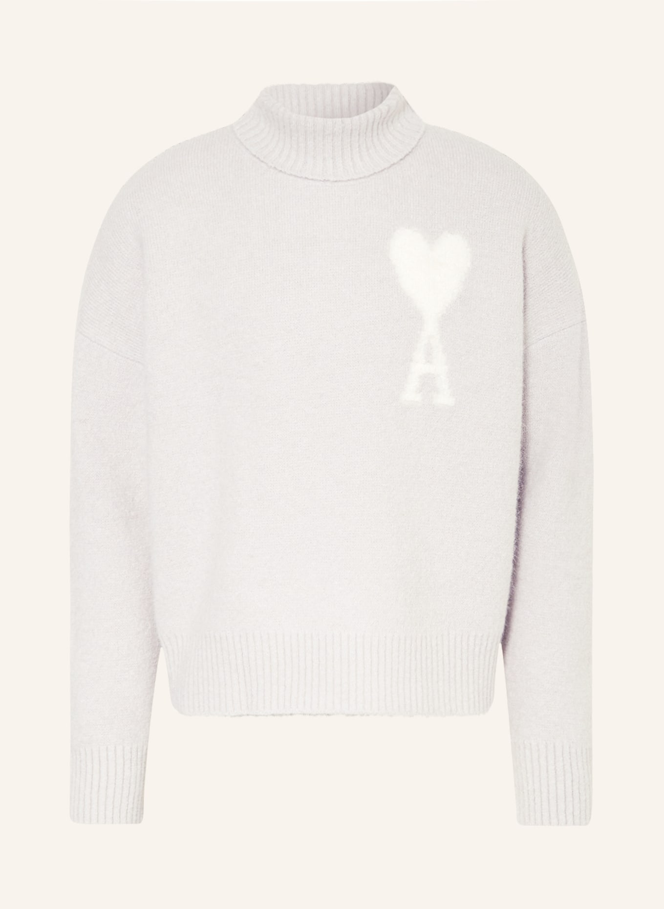AMI PARIS Alpaca sweater, Color: LIGHT GRAY/ WHITE (Image 1)