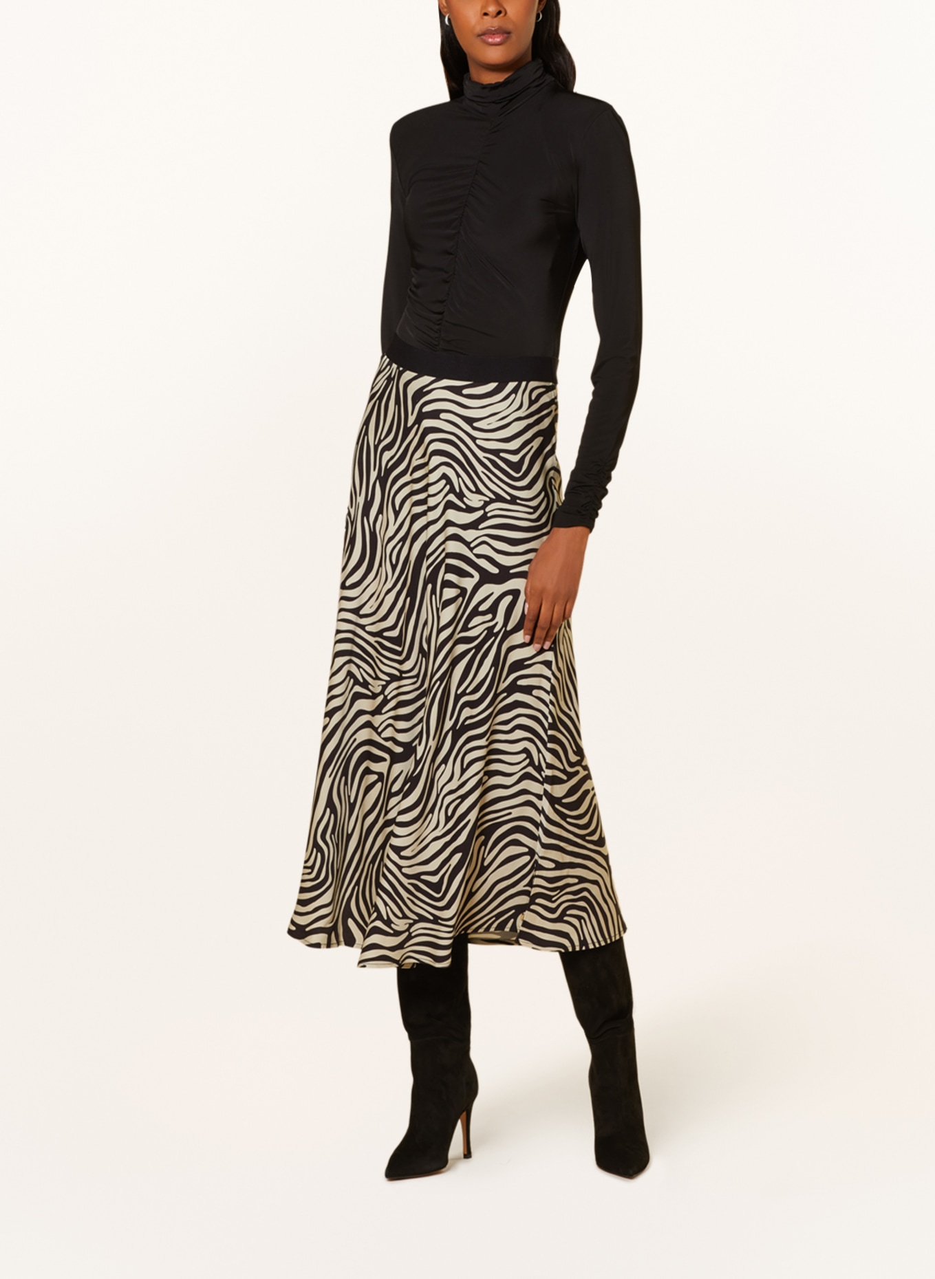 Delicatelove Skirt SARA, Color: BLACK/ BEIGE (Image 2)