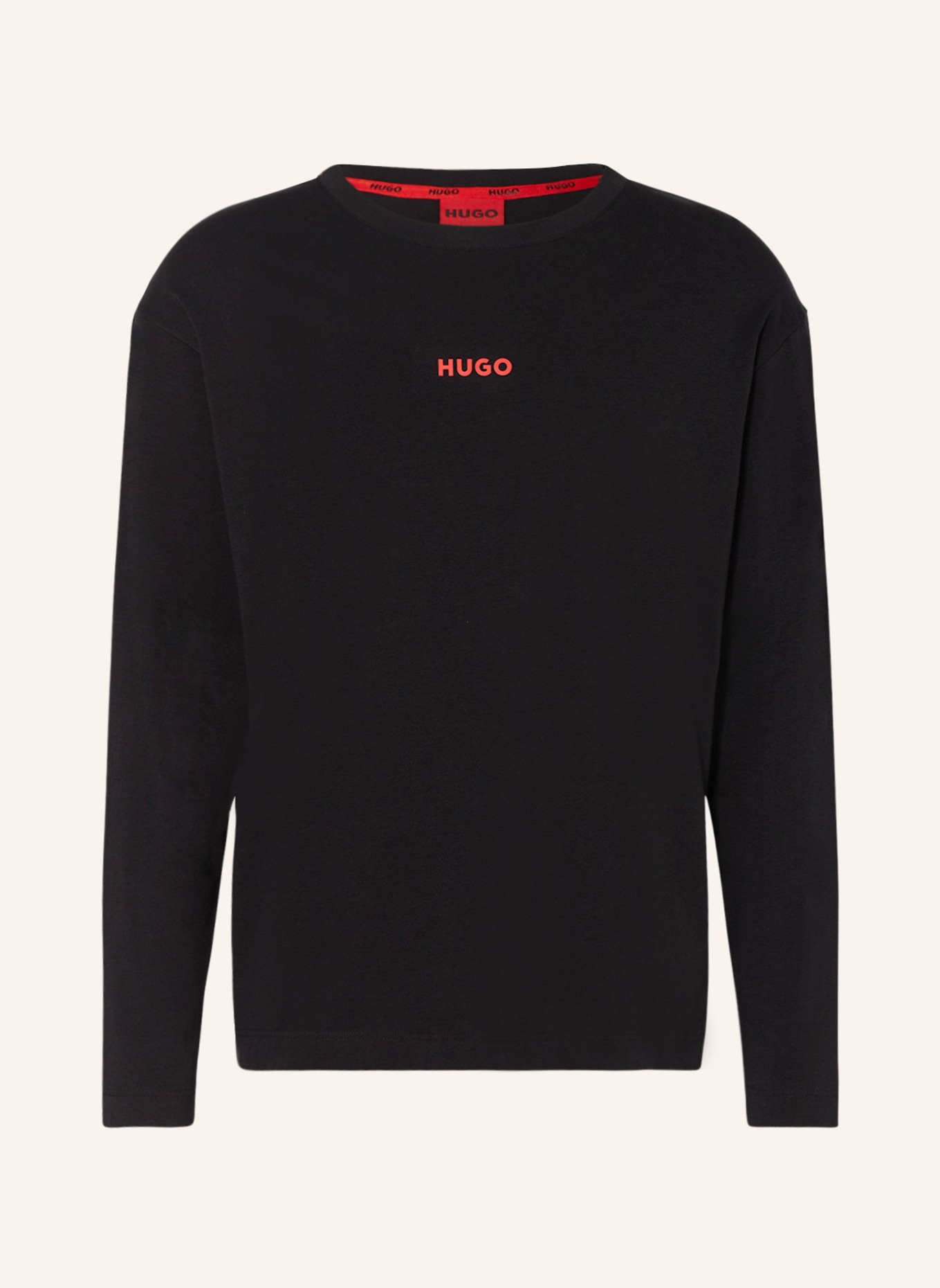 HUGO Pajama shirt LINKED, Color: BLACK (Image 1)