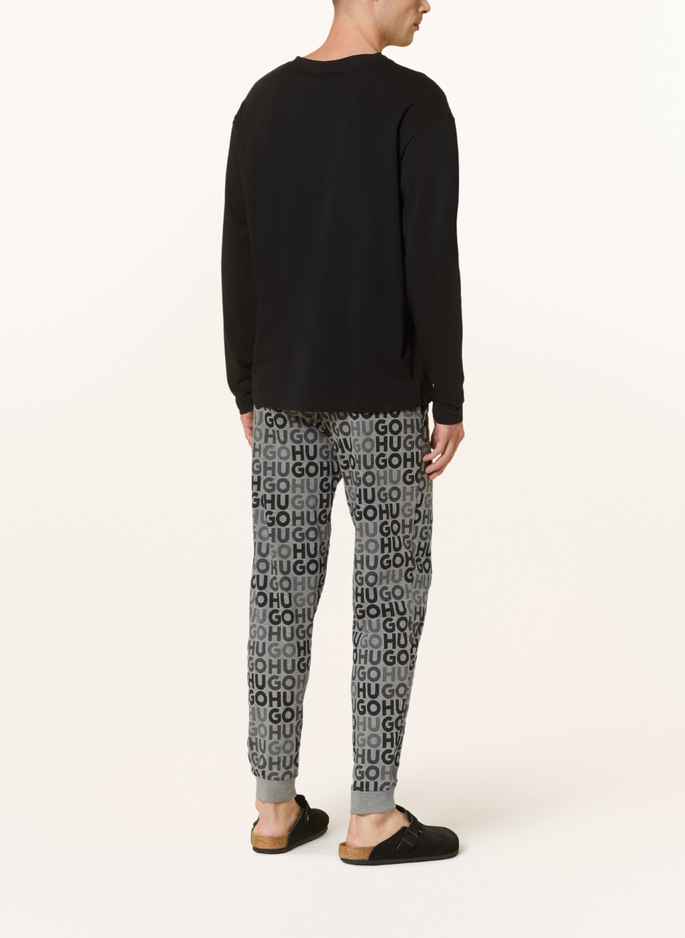 HUGO Pajama shirt LINKED, Color: BLACK (Image 3)