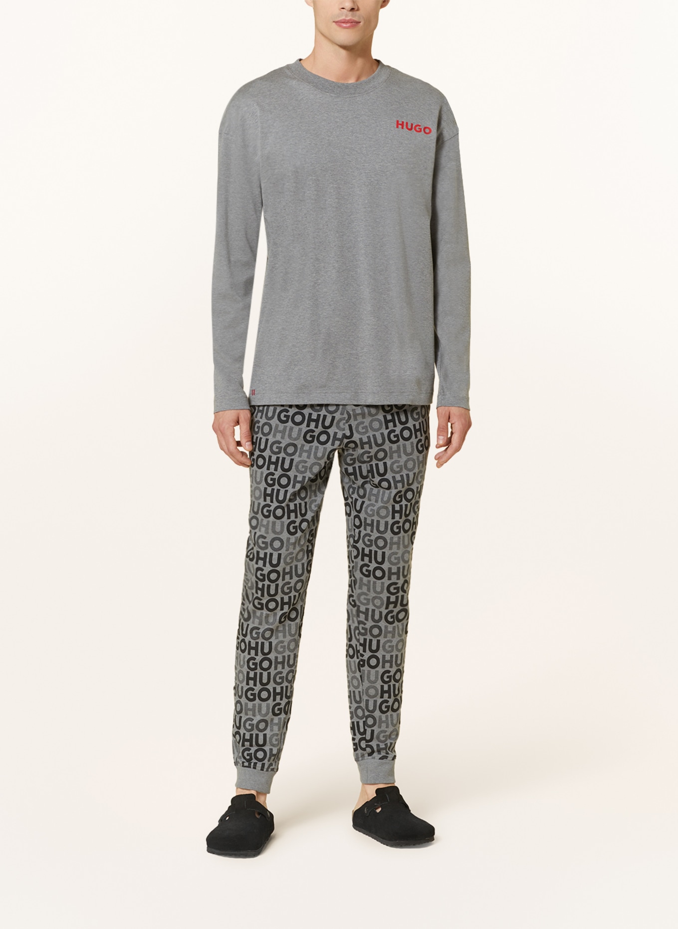 HUGO Pajamas MONOGRAM, Color: GRAY/ BLACK (Image 2)