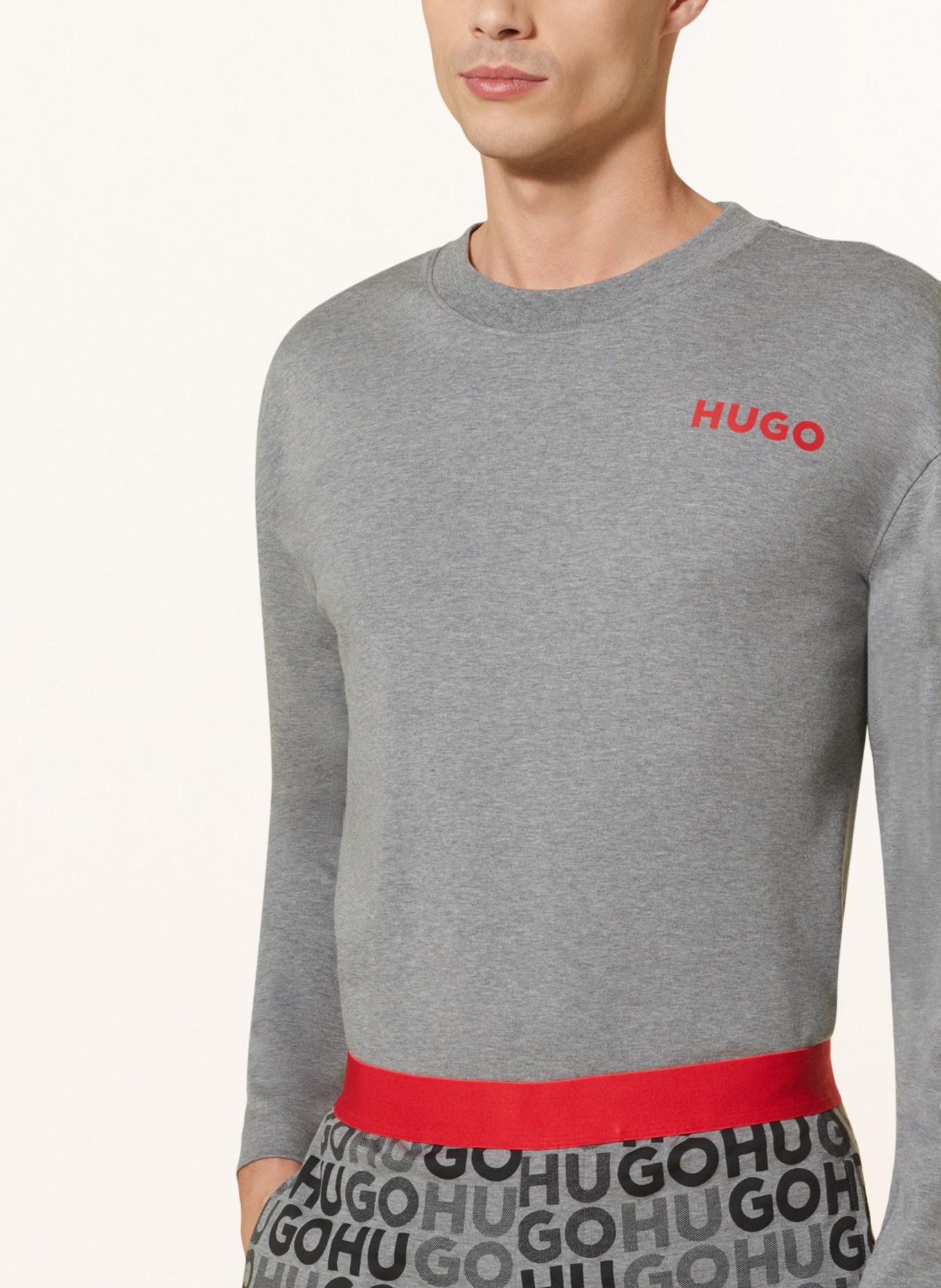 HUGO Pajamas MONOGRAM, Color: GRAY/ BLACK (Image 4)