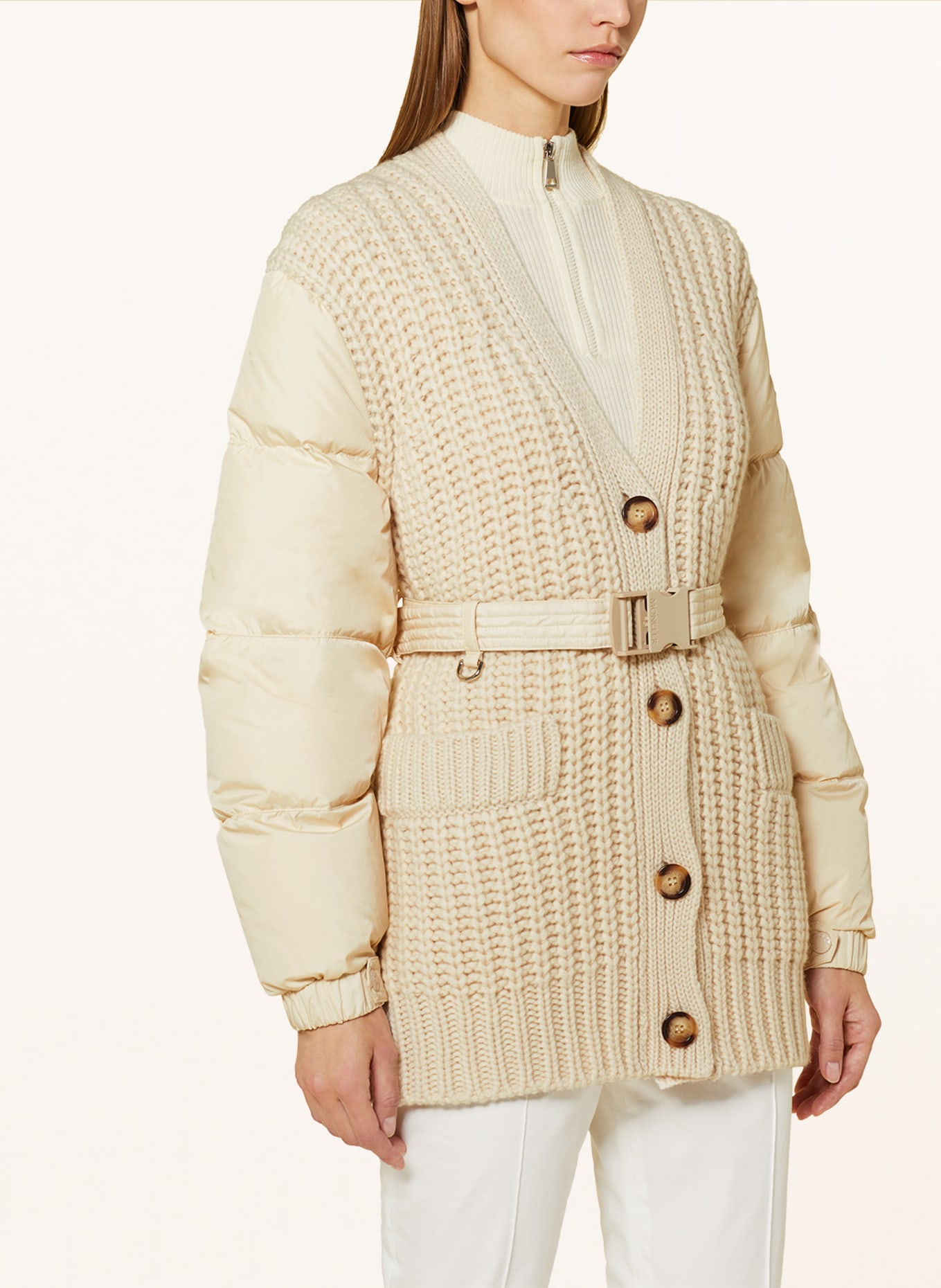 MONCLER Down jacket in mixed materials, Color: ECRU (Image 4)