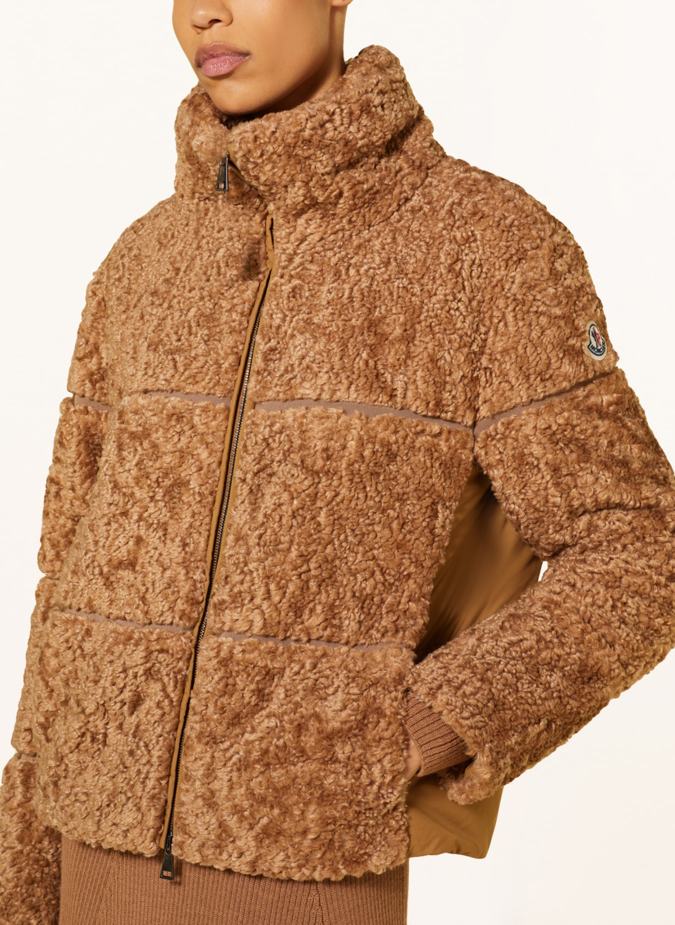 MONCLER Down jacket SEGURA with teddy, Color: LIGHT BROWN (Image 4)