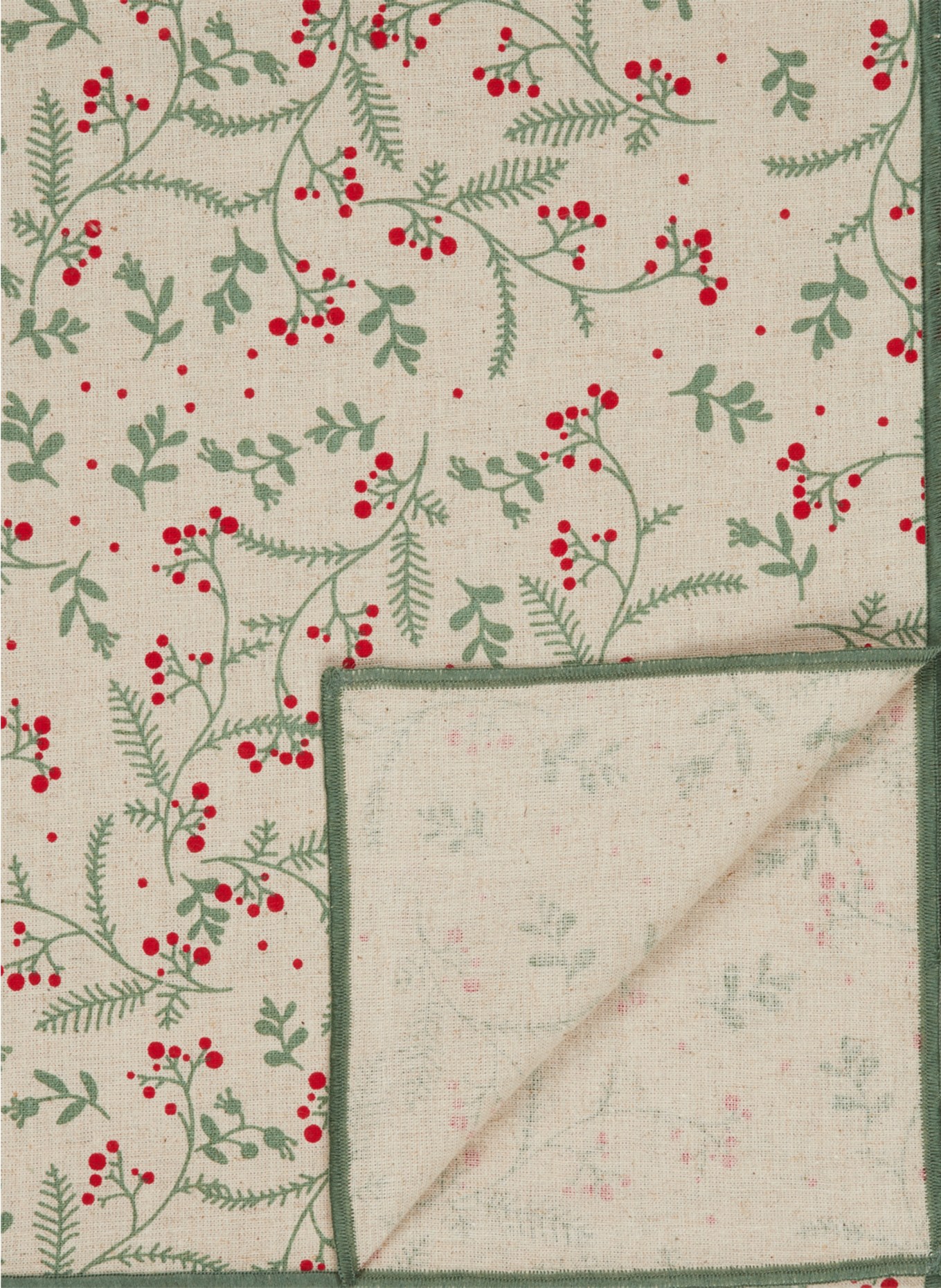 PAD Set of 4 napkins WONDERLAND, Color: GREEN/ BEIGE/ DARK RED (Image 3)