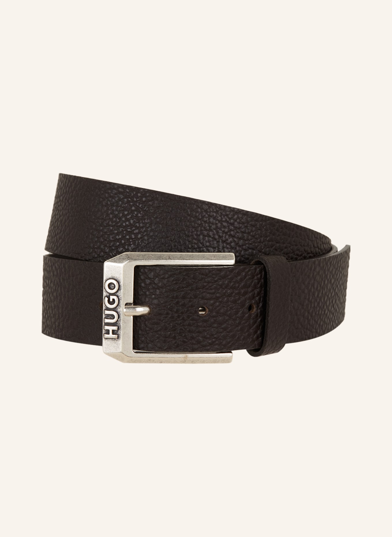 HUGO Leather belt GELIO, Color: DARK BROWN (Image 1)