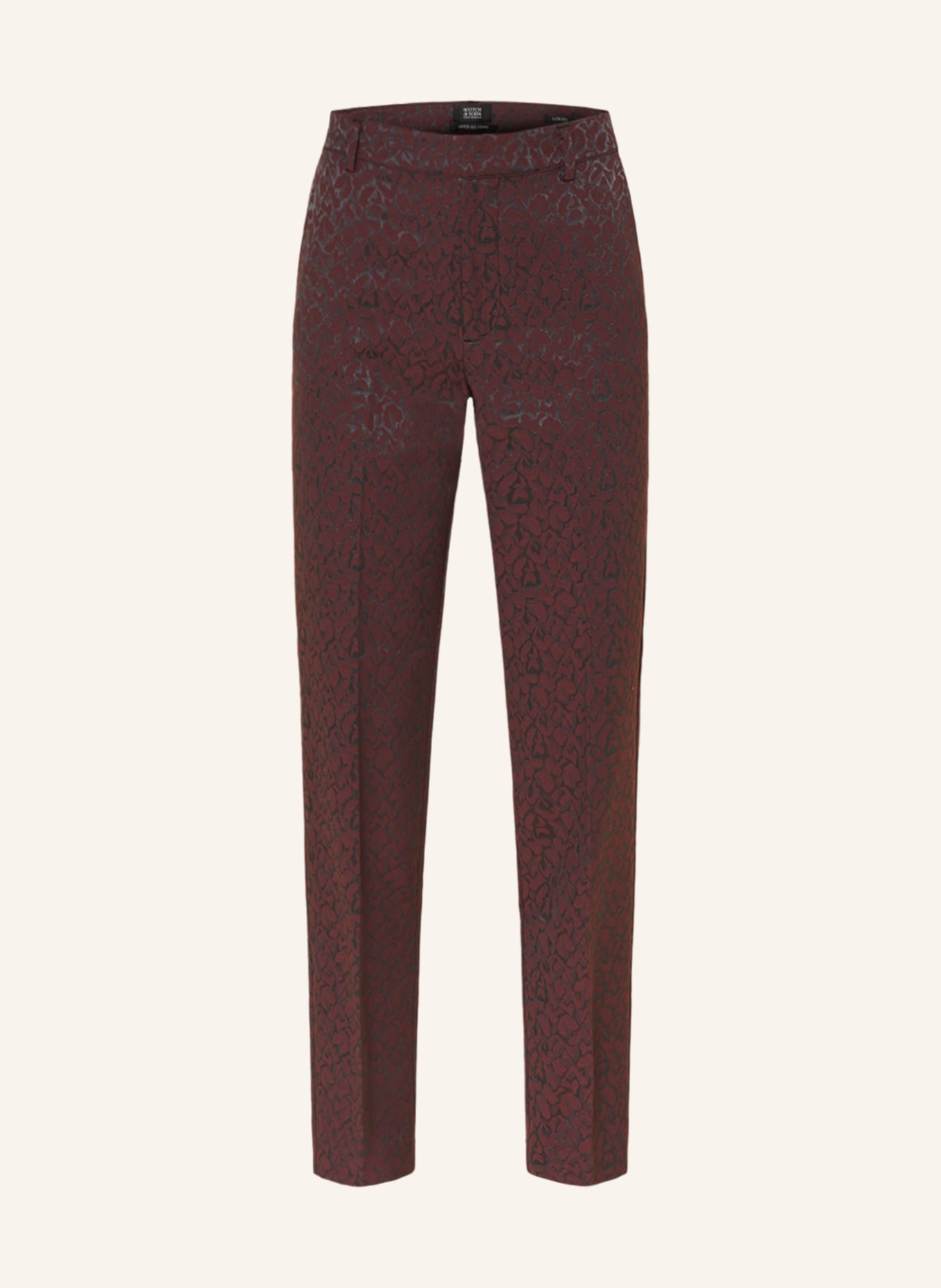 SCOTCH & SODA Jacquard trousers LOWRY, Color: DARK RED/ BLACK (Image 1)