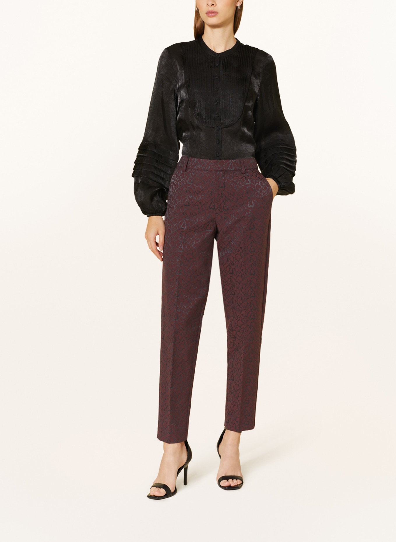 SCOTCH & SODA Jacquard trousers LOWRY, Color: DARK RED/ BLACK (Image 2)