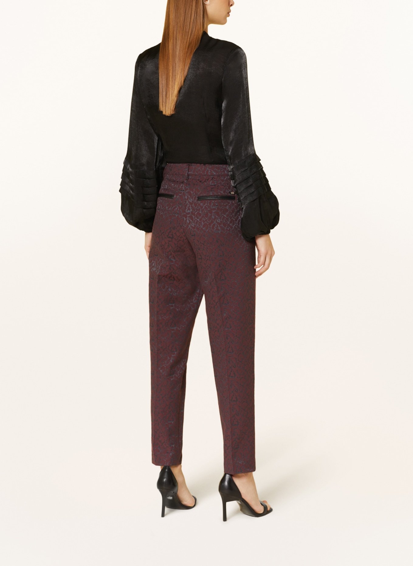 SCOTCH & SODA Jacquard trousers LOWRY, Color: DARK RED/ BLACK (Image 3)