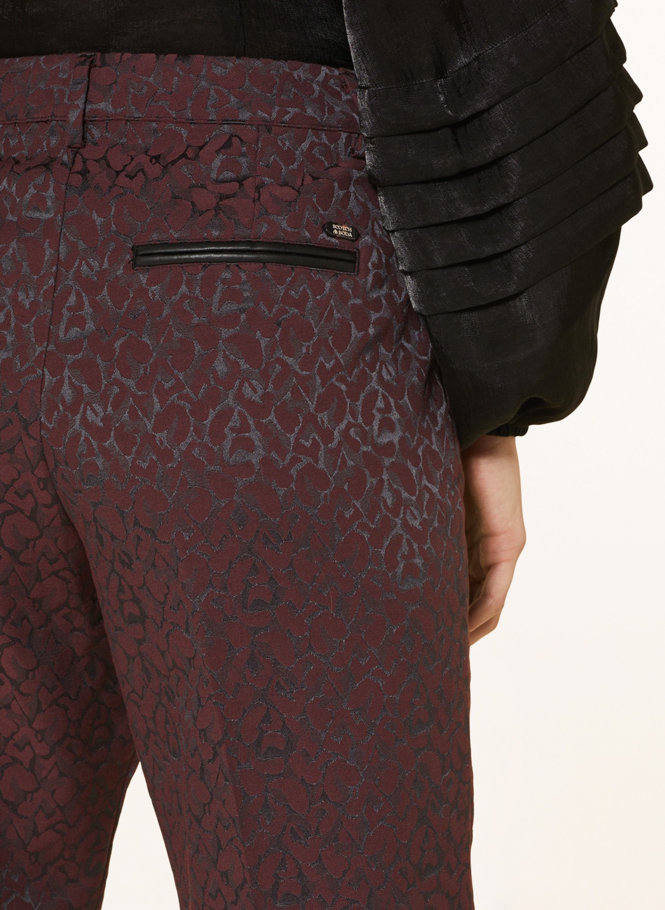 SCOTCH & SODA Jacquard trousers LOWRY, Color: DARK RED/ BLACK (Image 5)