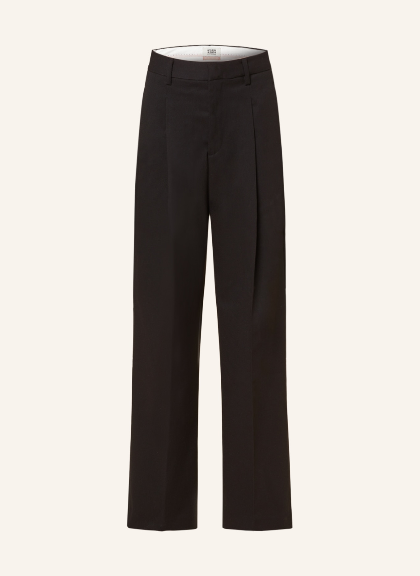 SCOTCH & SODA Wide leg trousers ROSE, Color: BLACK (Image 1)