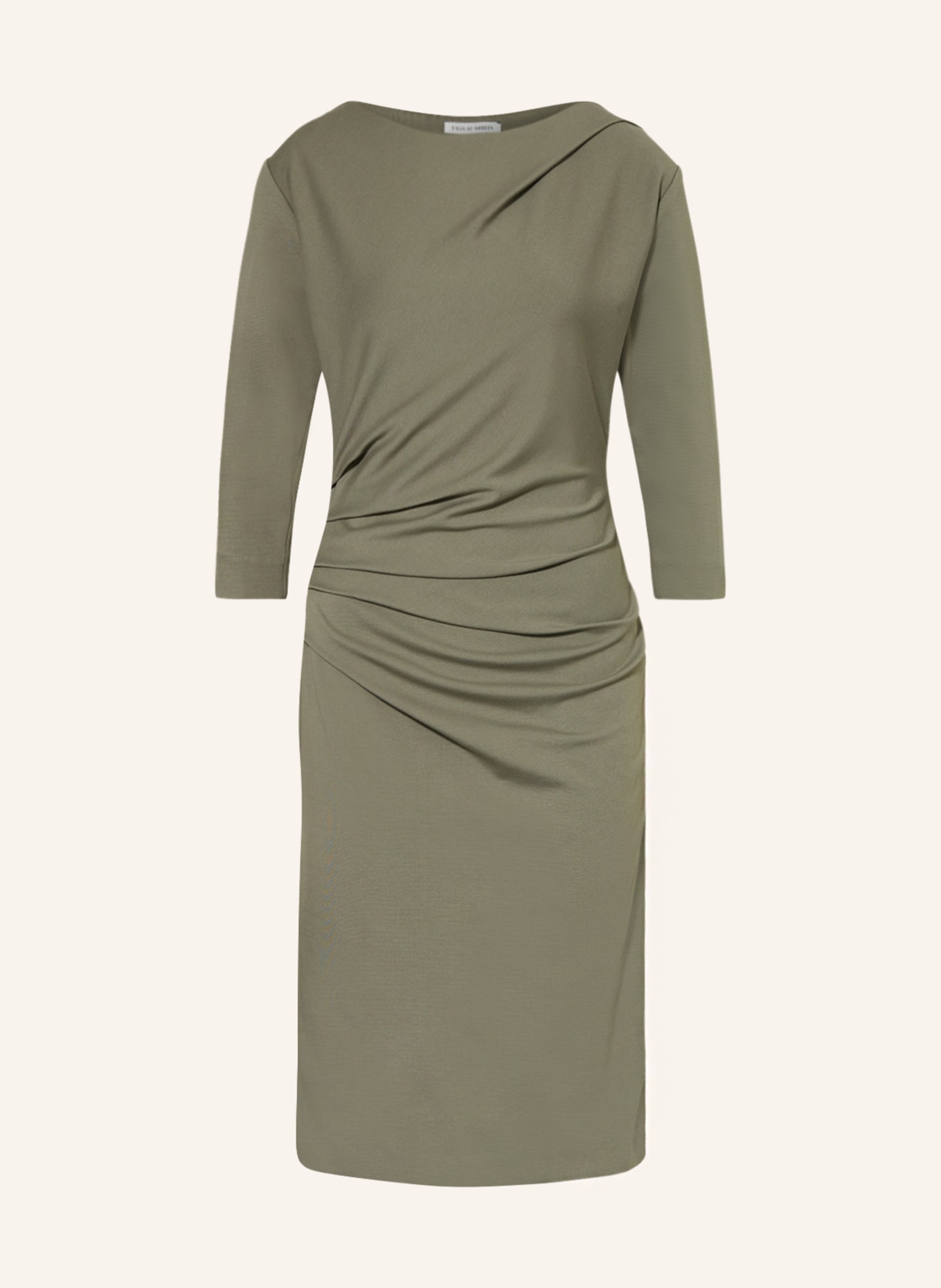 TIGER OF SWEDEN Sheath dress IZZA with 3/4 sleeves, Color: KHAKI (Image 1)