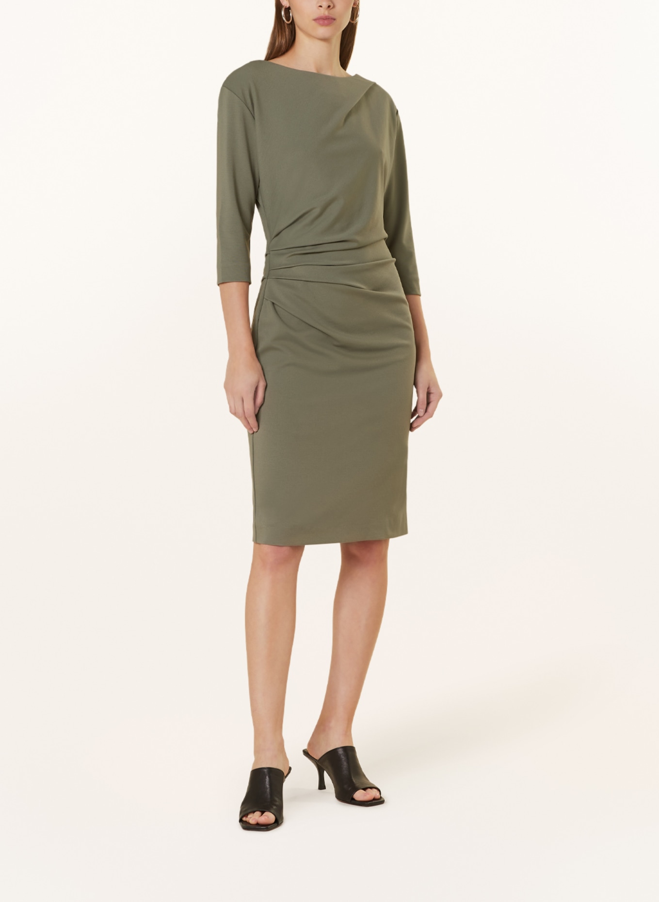 TIGER OF SWEDEN Sheath dress IZZA with 3/4 sleeves, Color: KHAKI (Image 2)