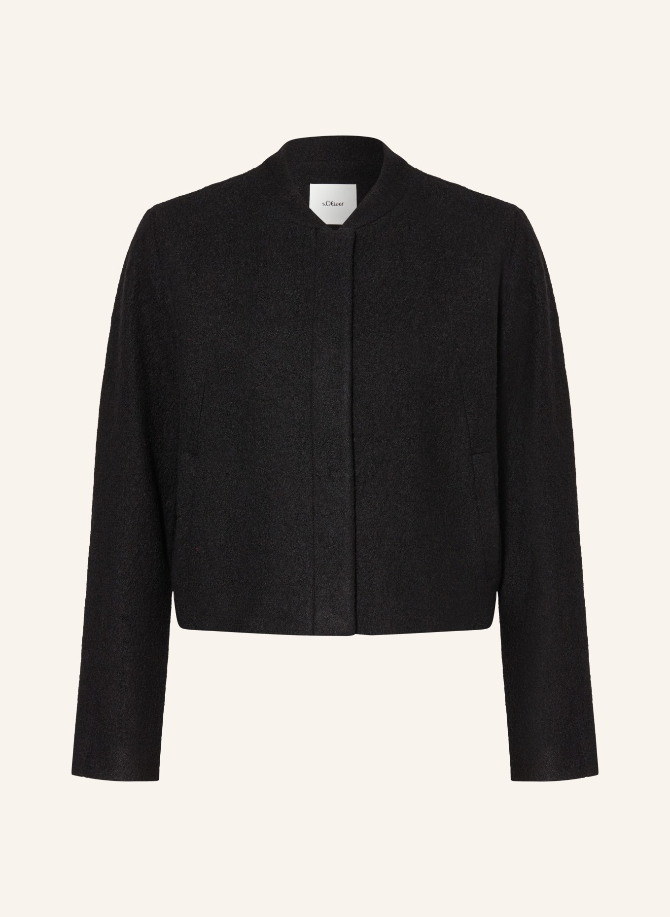 s.Oliver BLACK LABEL Boxy jacket, Color: BLACK/ DARK GRAY (Image 1)