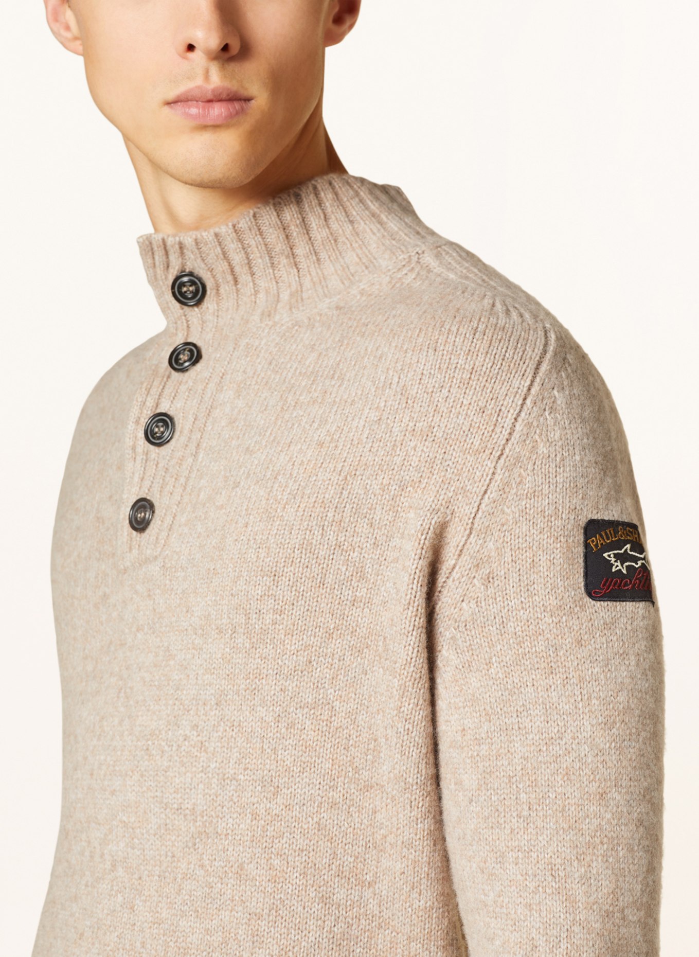 PAUL & SHARK Half-zip sweater, Color: BEIGE (Image 4)