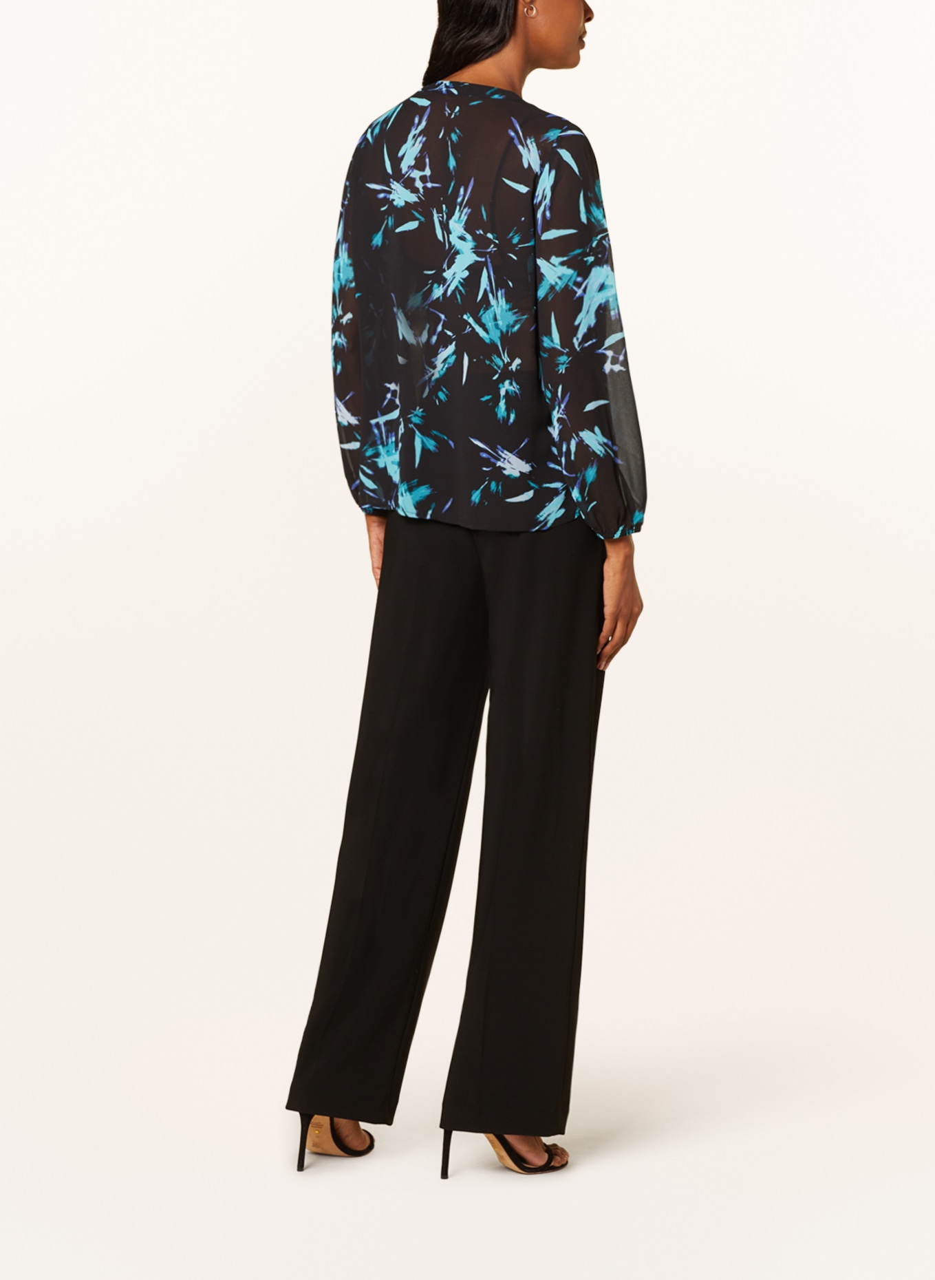 comma Shirt blouse, Color: TURQUOISE/ BLACK/ BLUE (Image 3)