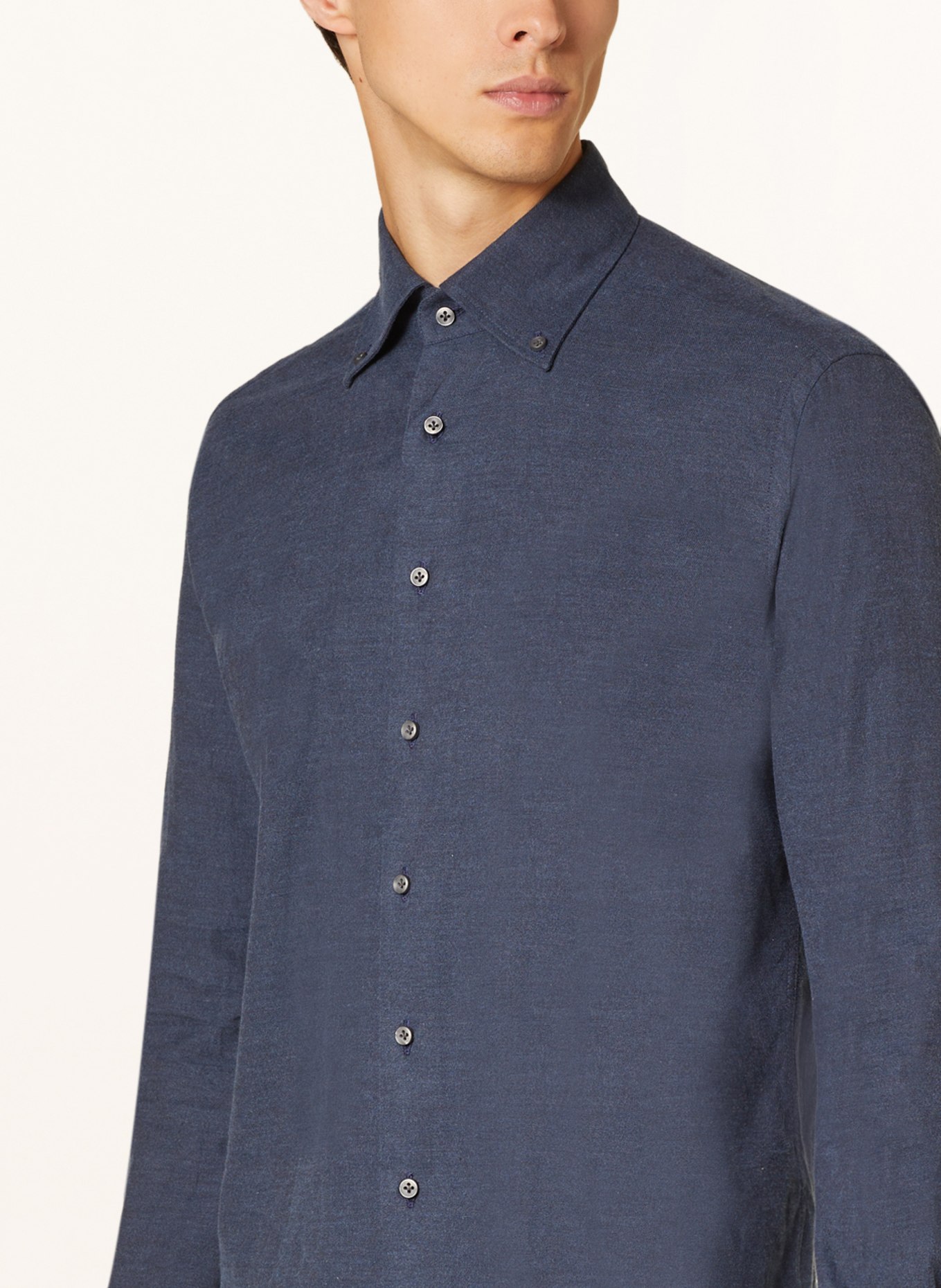ARTIGIANO Flannel shirt regular fit, Color: BLUE GRAY (Image 4)