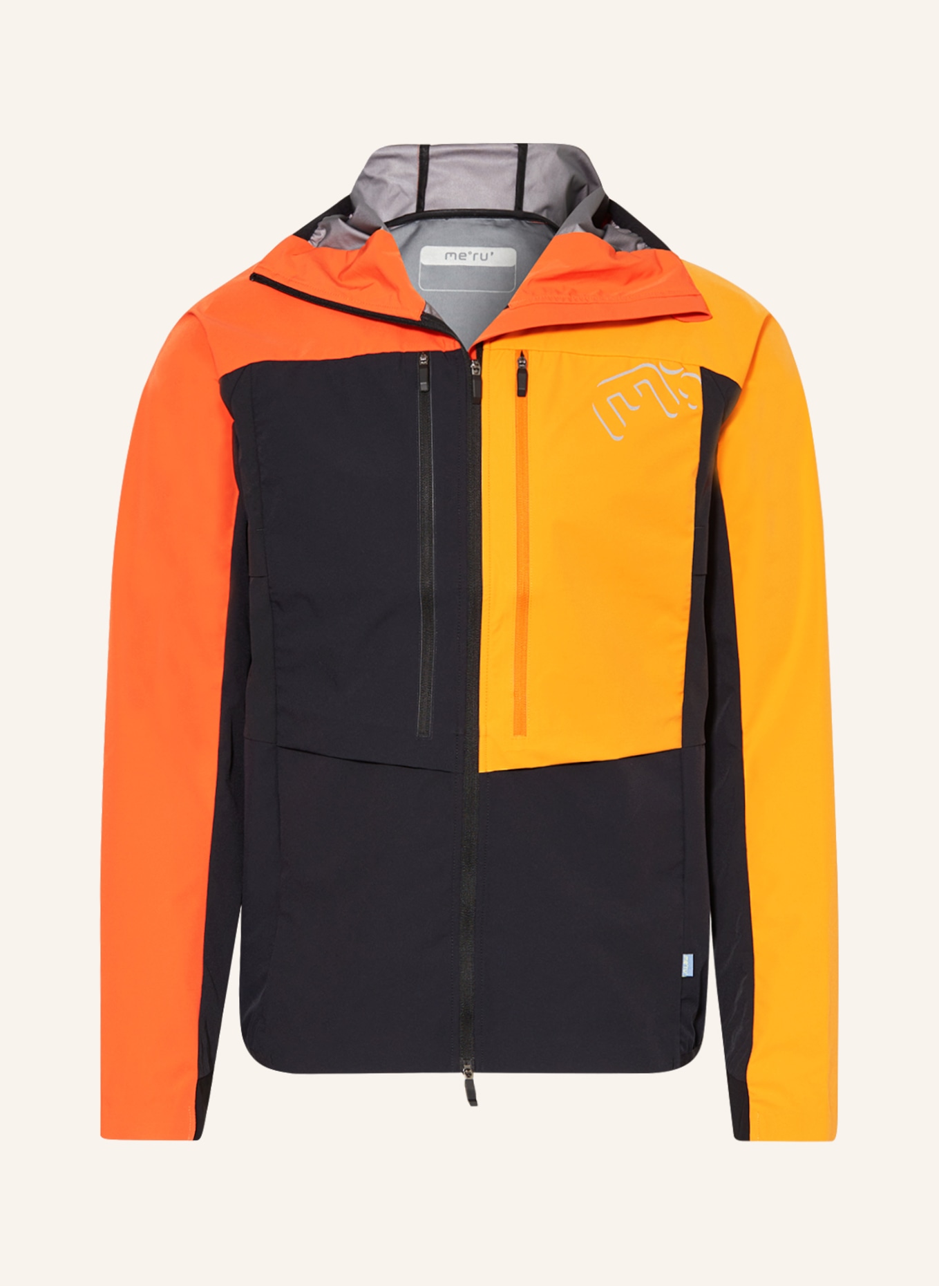 me°ru' Outdoor jacket HUARA TECH, Color: ORANGE/ BLACK/ YELLOW (Image 1)