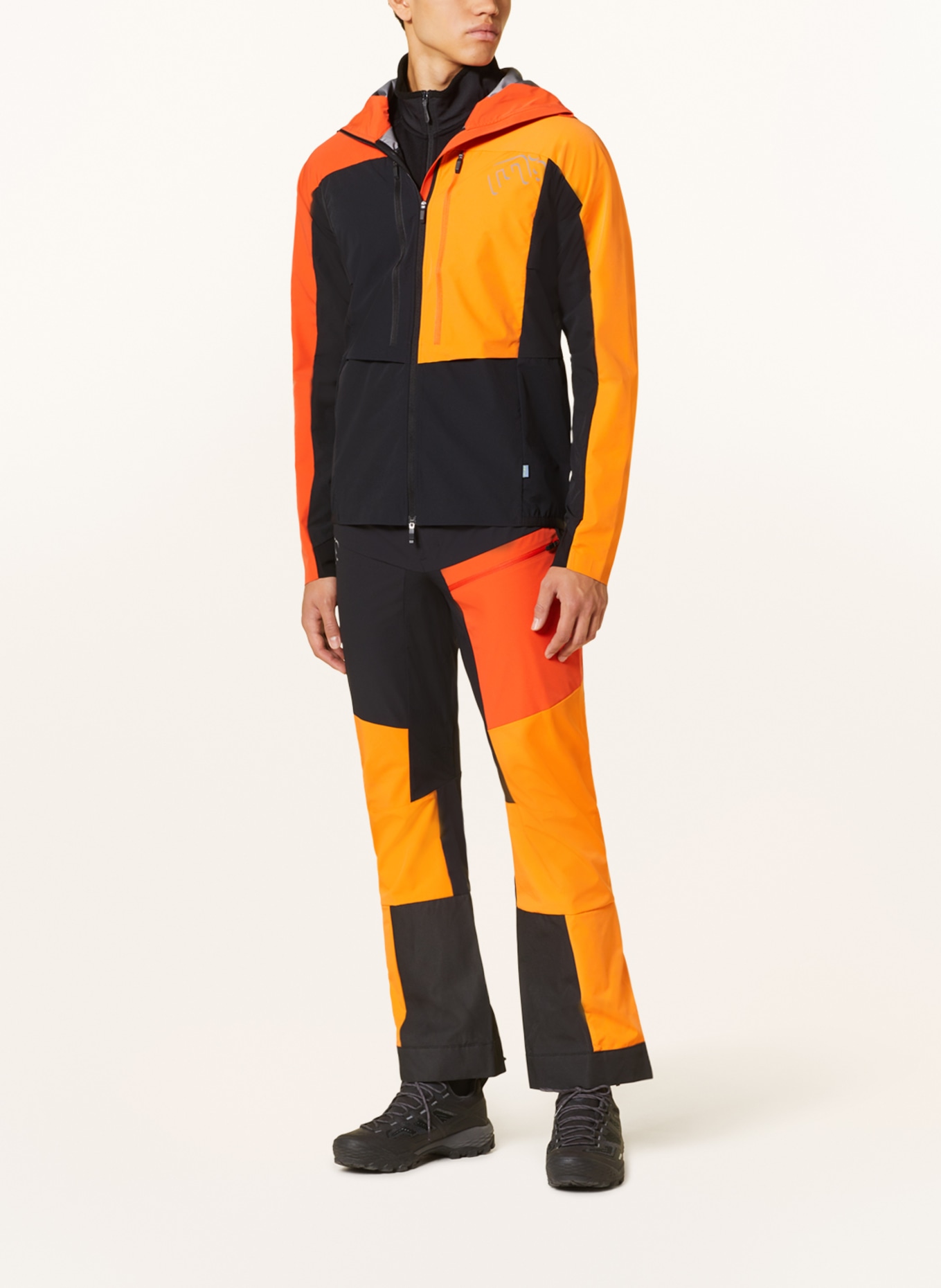 me°ru' Outdoor jacket HUARA TECH, Color: ORANGE/ BLACK/ YELLOW (Image 2)