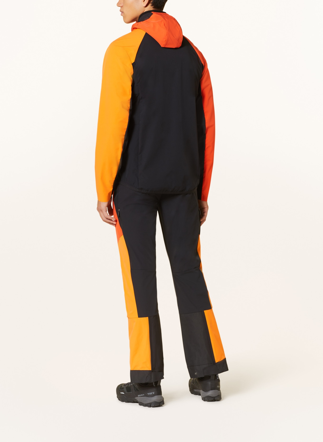 me°ru' Outdoor jacket HUARA TECH, Color: ORANGE/ BLACK/ YELLOW (Image 3)