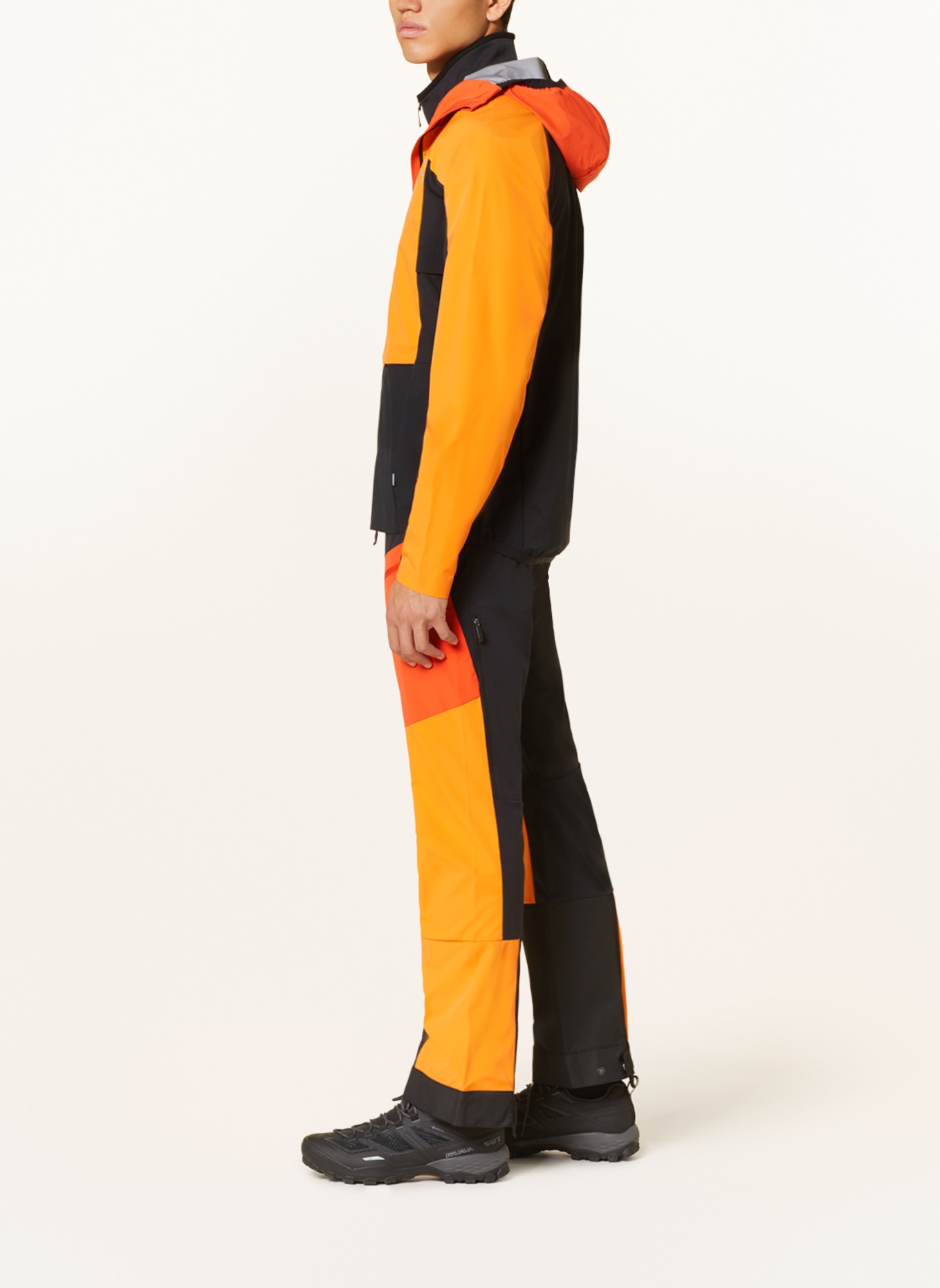 me°ru' Outdoor jacket HUARA TECH, Color: ORANGE/ BLACK/ YELLOW (Image 4)