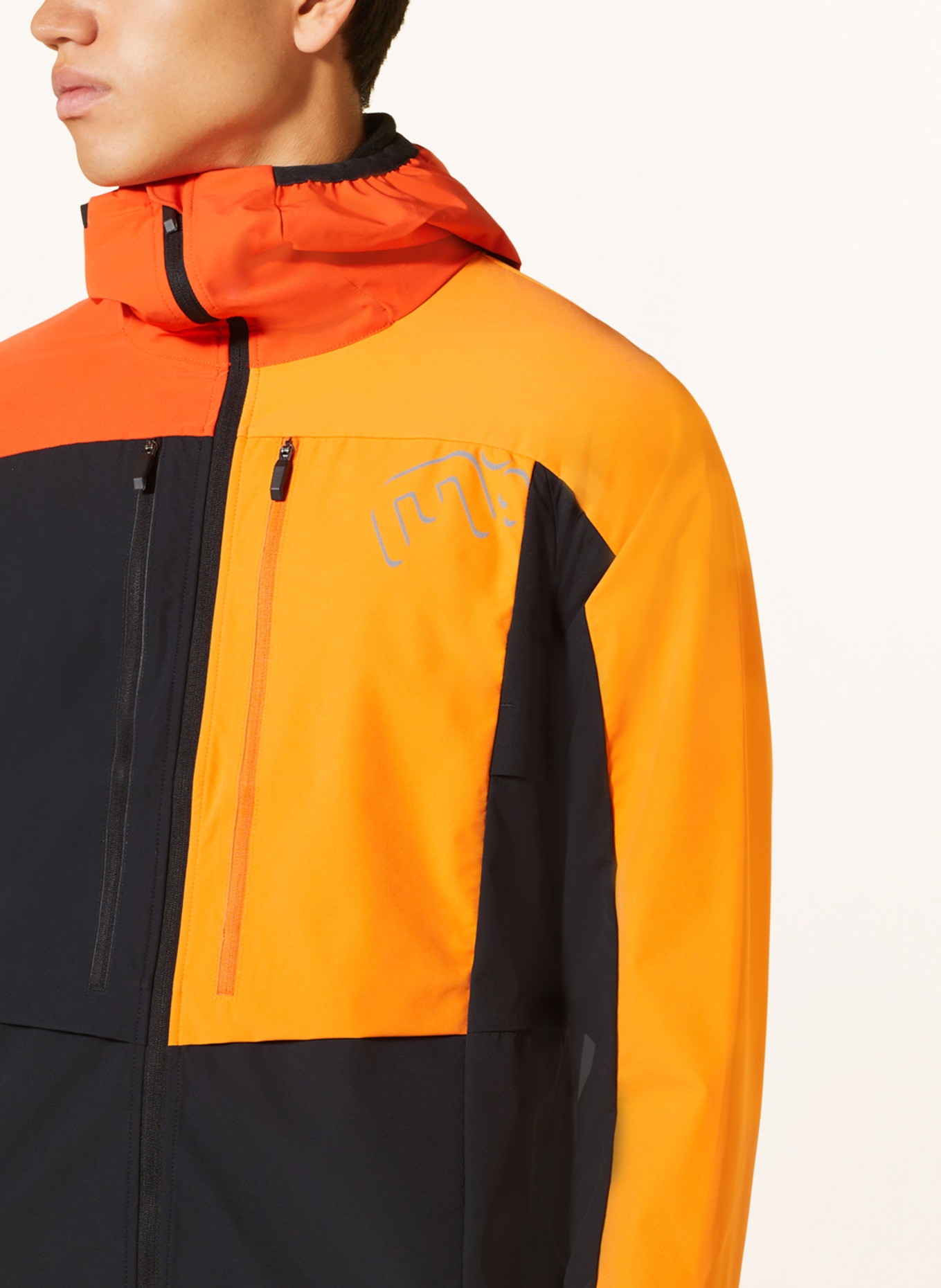 me°ru' Outdoor jacket HUARA TECH, Color: ORANGE/ BLACK/ YELLOW (Image 5)