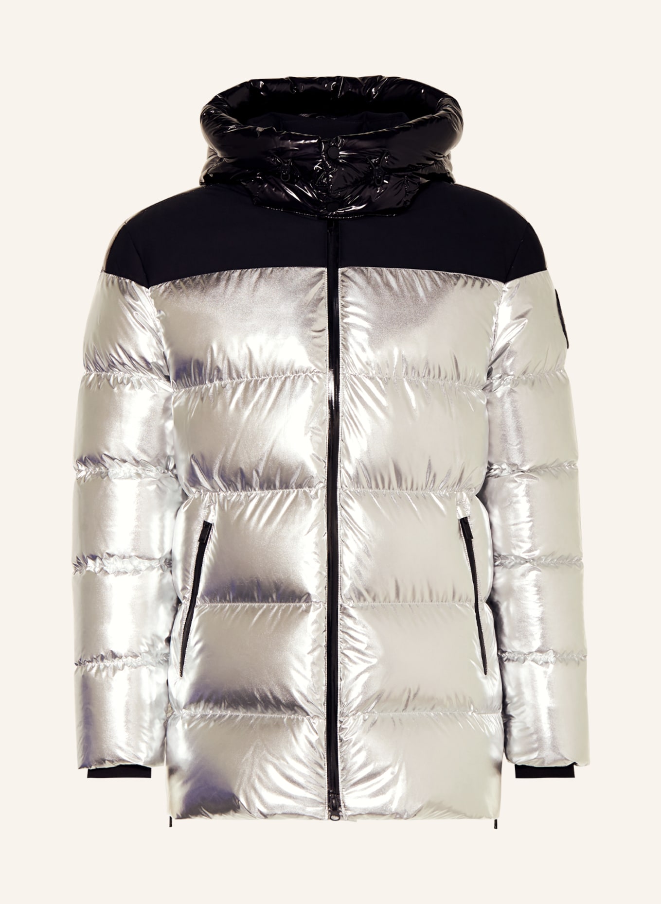 MOOSE KNUCKLES Down jacket WOODLAND HILLS with detachable hood, Color: SILVER (Image 1)