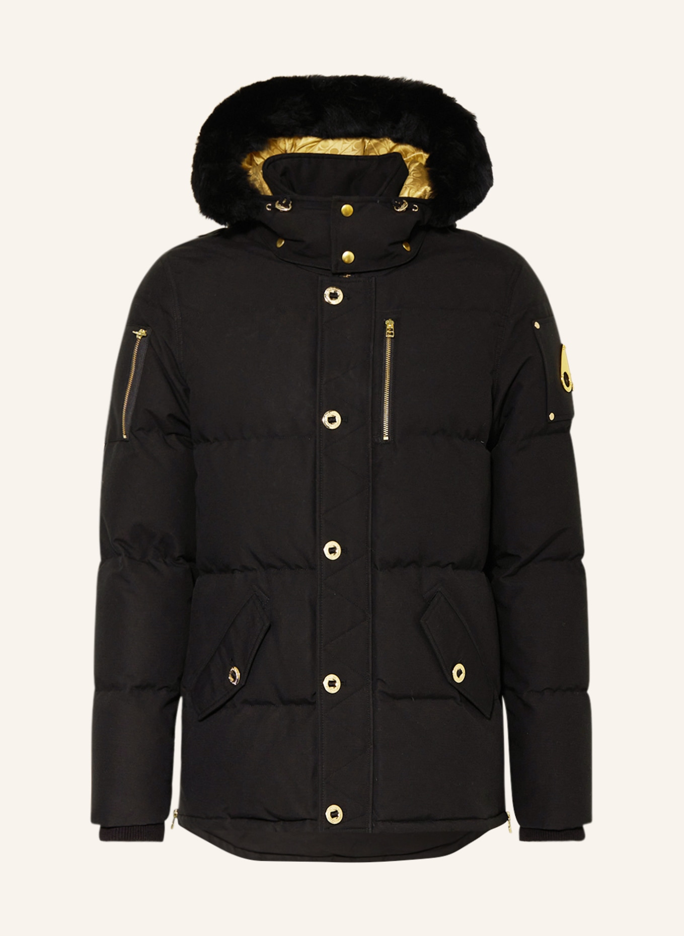 MOOSE KNUCKLES Down jacket GOLD 3Q with detachable hood, Color: BLACK (Image 1)