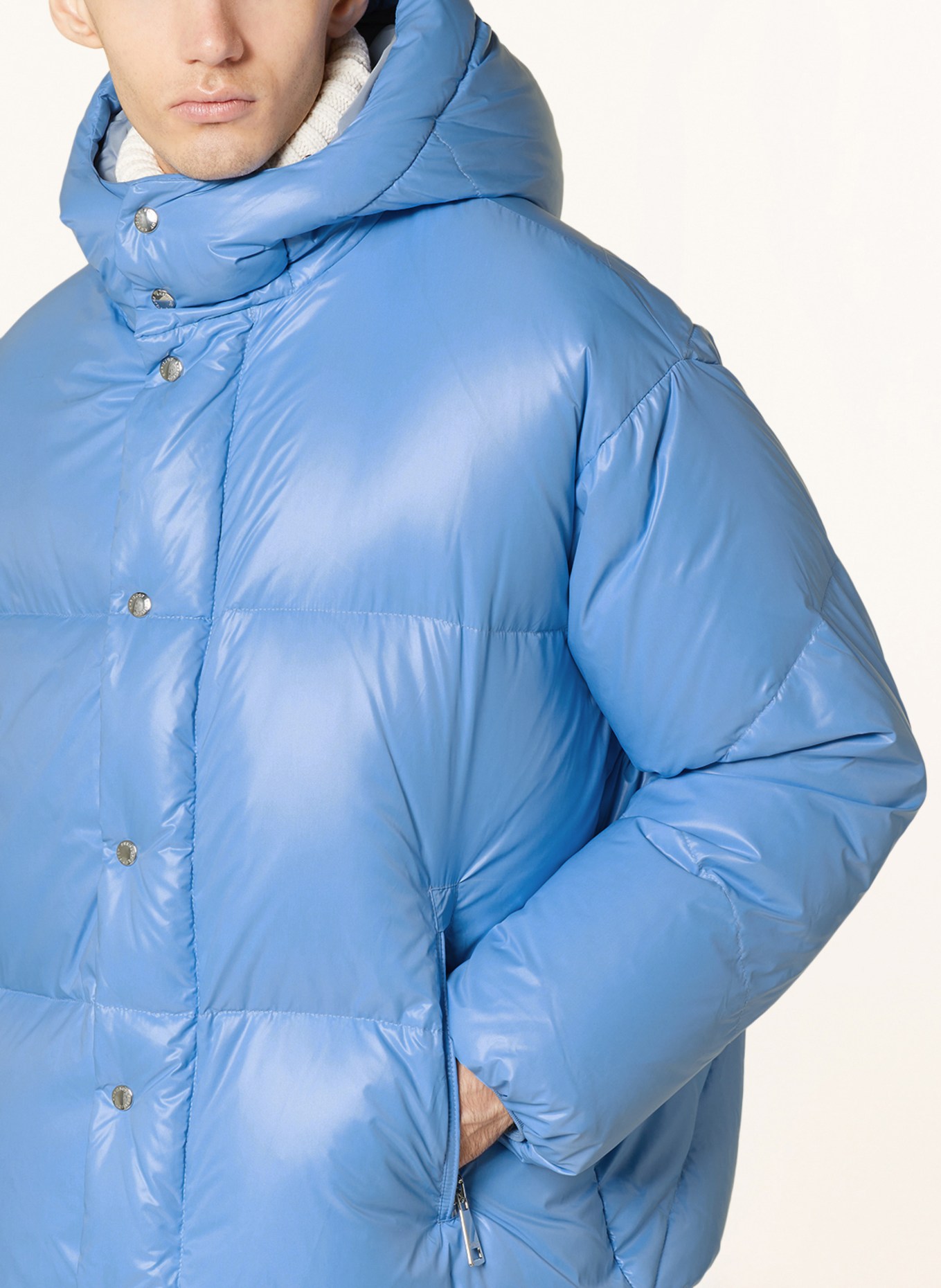 KHRISJOY Oversized down jacket, Color: LIGHT BLUE (Image 5)