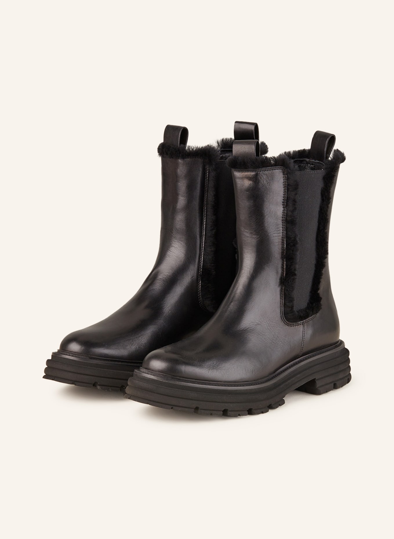 KENNEL & SCHMENGER Chelsea boots with lambskin, Color: BLACK (Image 1)