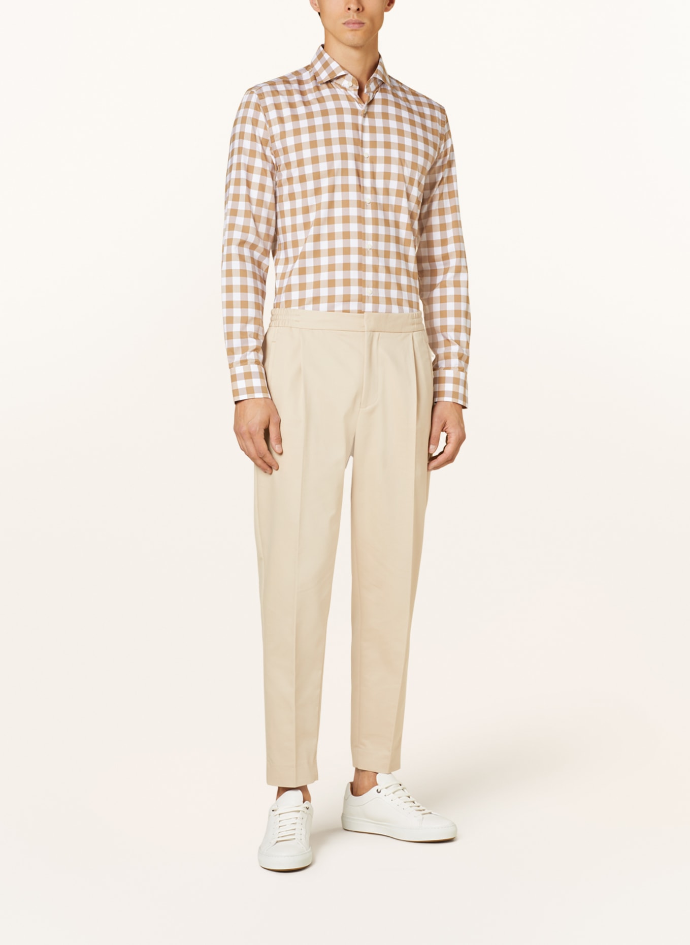 BOSS Shirt HANK slim fit, Color: WHITE/ CAMEL (Image 2)