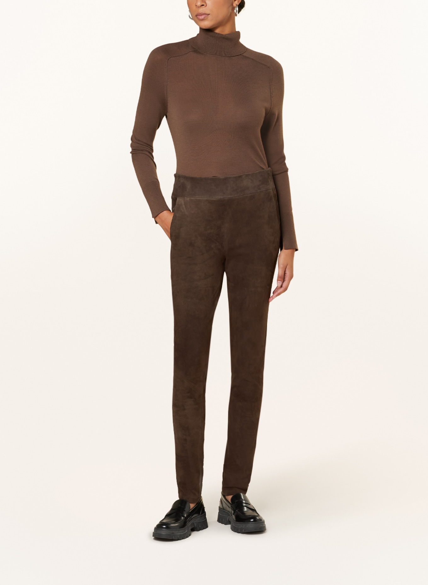 STUDIO AR Leather leggings EDEN, Color: BROWN (Image 2)