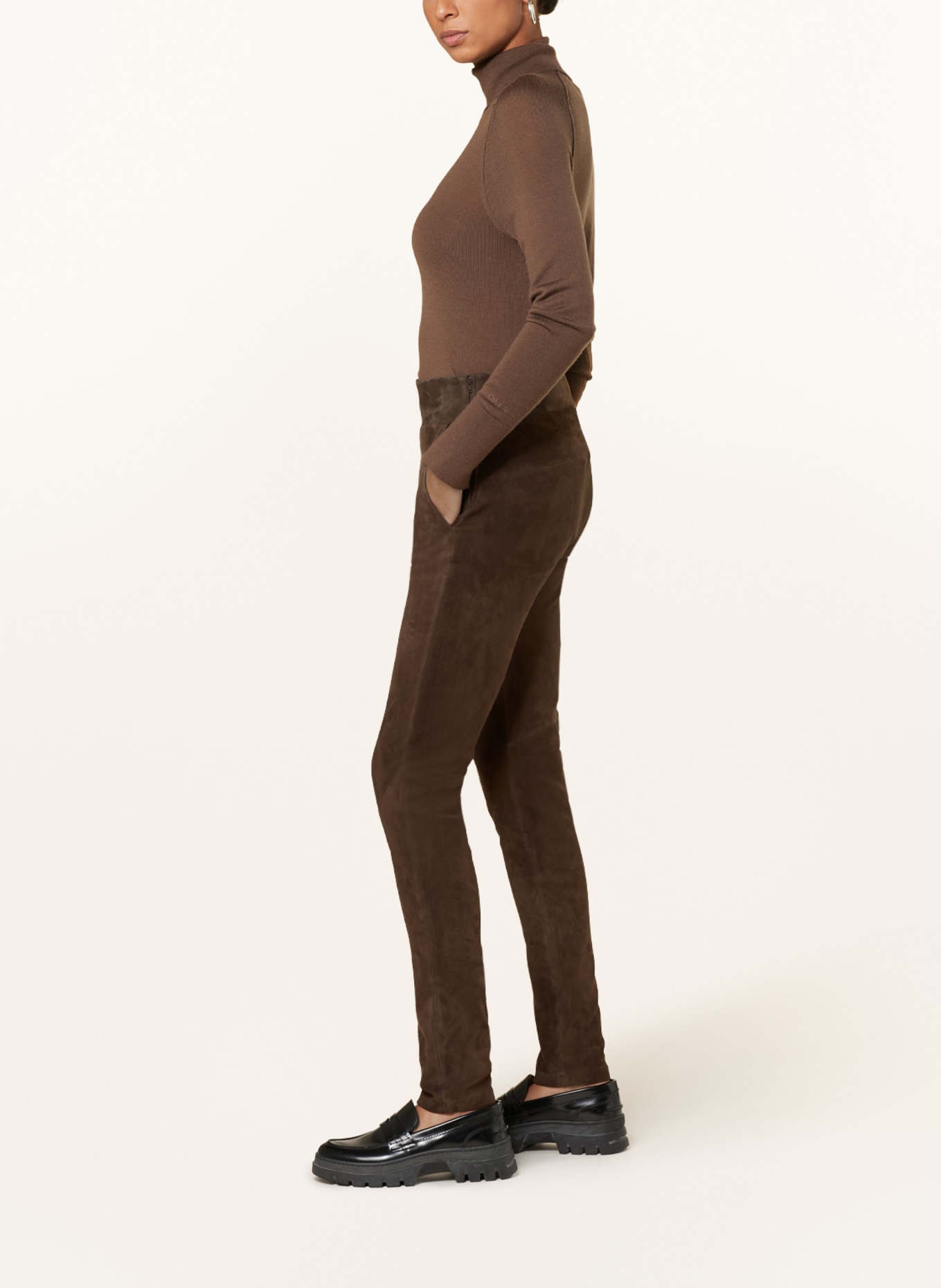 STUDIO AR Leather leggings EDEN, Color: BROWN (Image 4)