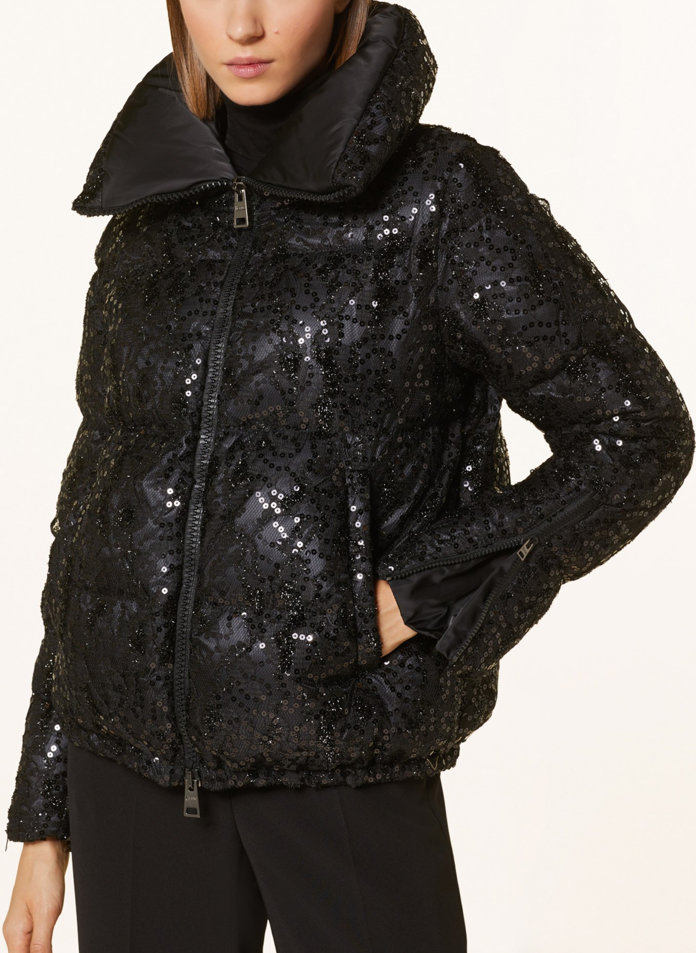 HERNO Down jacket with sequins, Color: BLACK (Image 4)