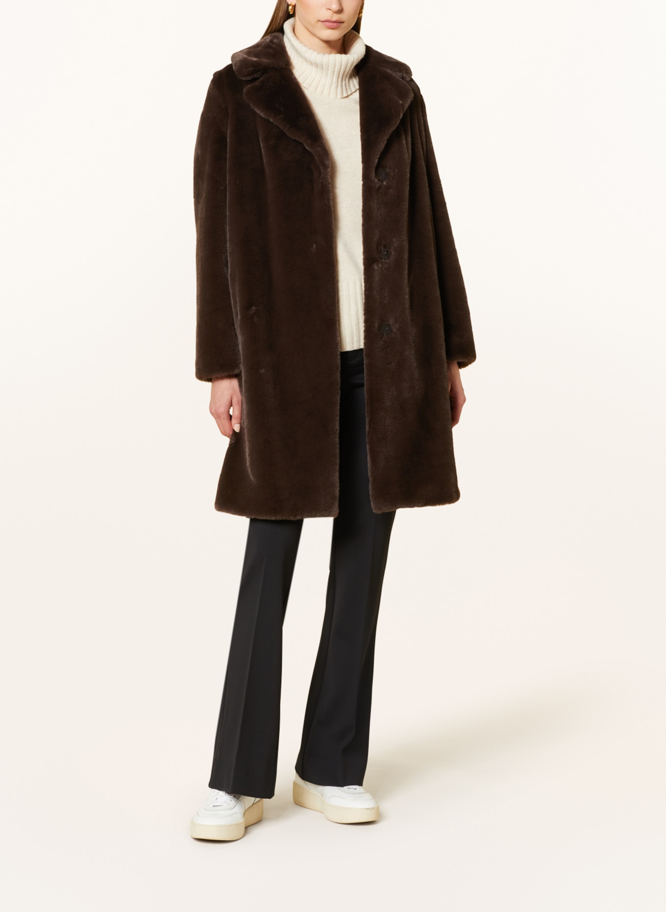 HERNO Faux fur coat, Color: DARK BROWN (Image 2)