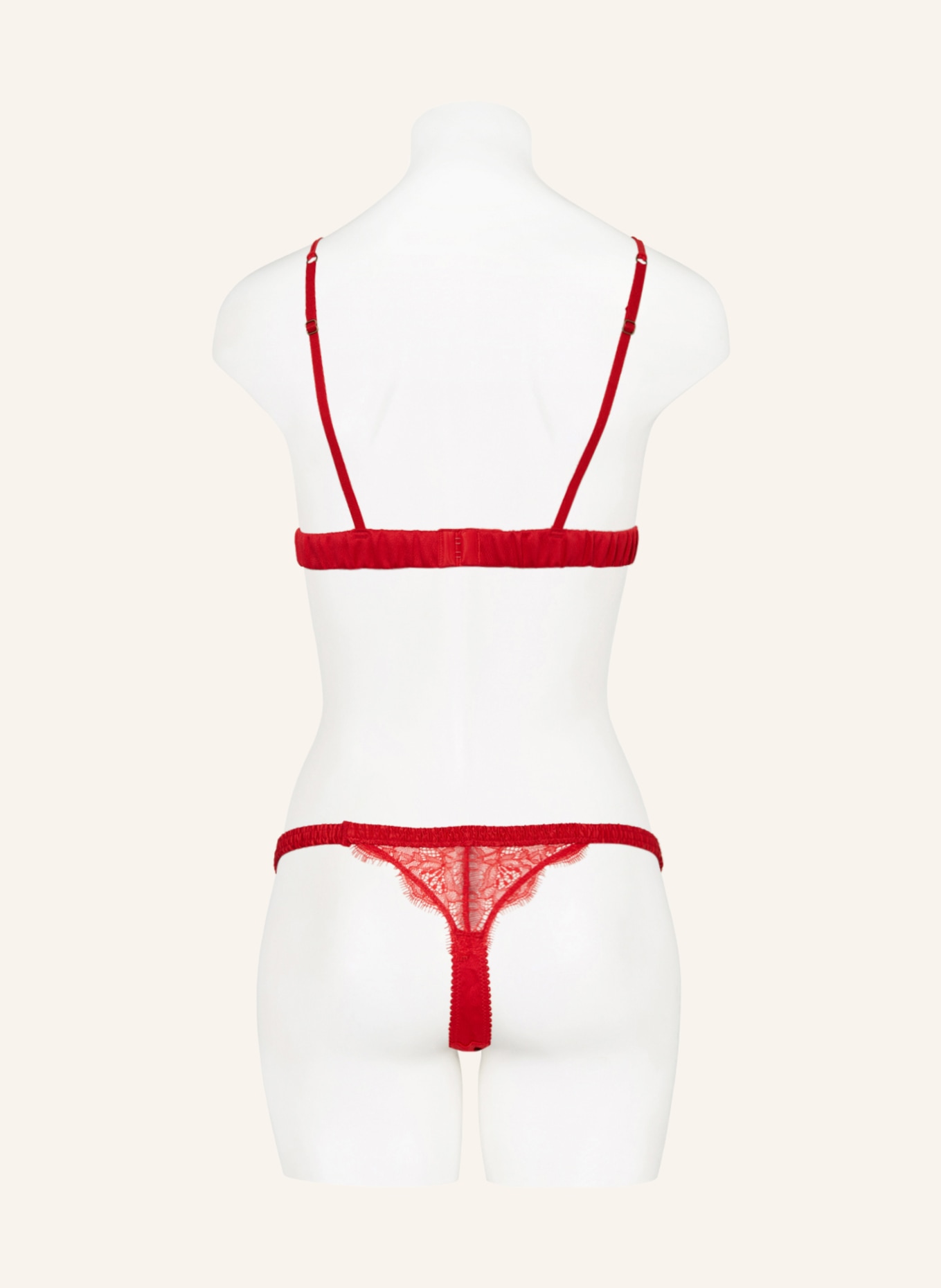 LOVE Stories Triangle bra LOVE LACE in satin, Color: RED (Image 3)