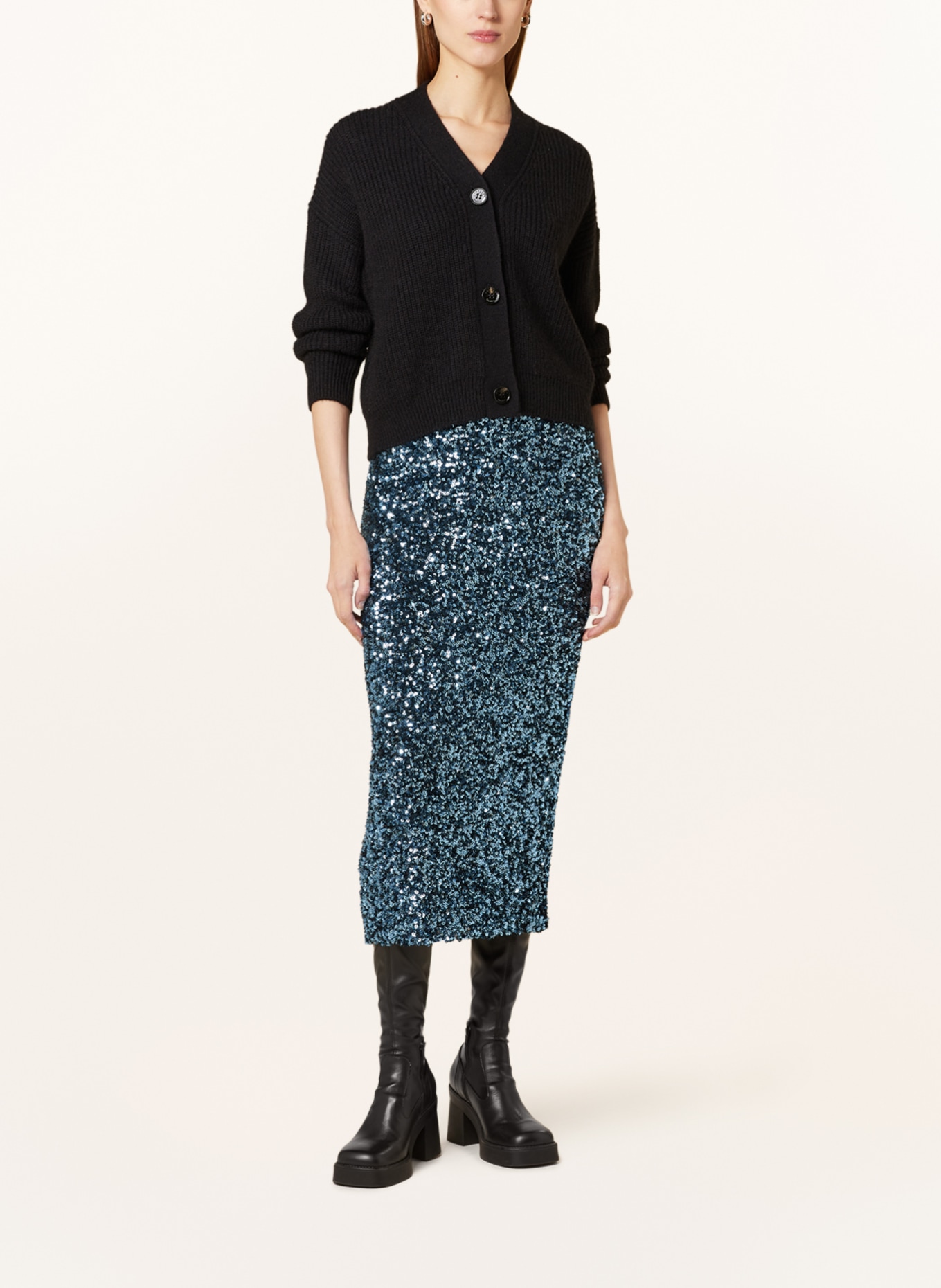 ottod'ame Skirt with sequins, Color: BLUE (Image 2)