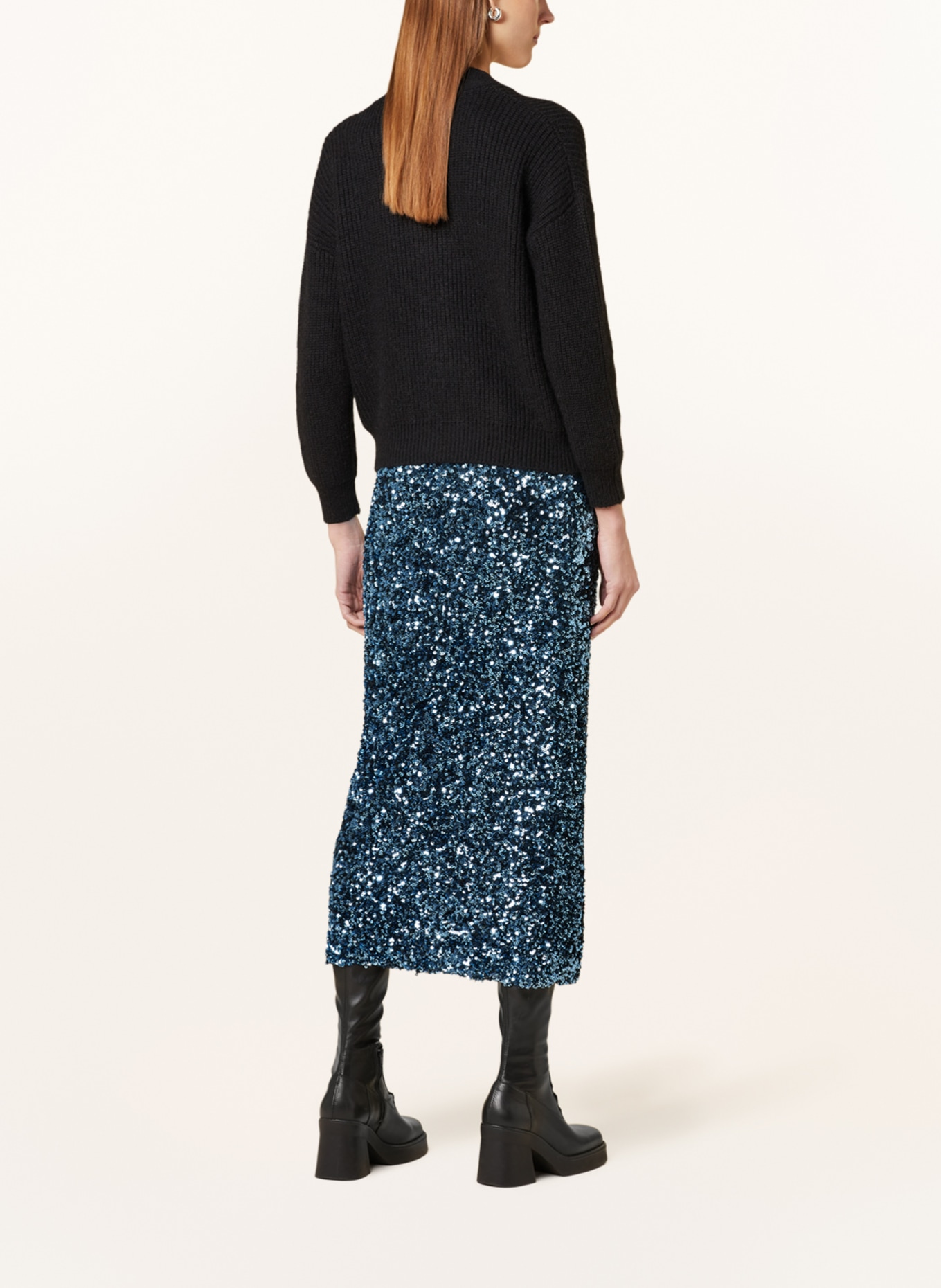 ottod'ame Skirt with sequins, Color: BLUE (Image 3)