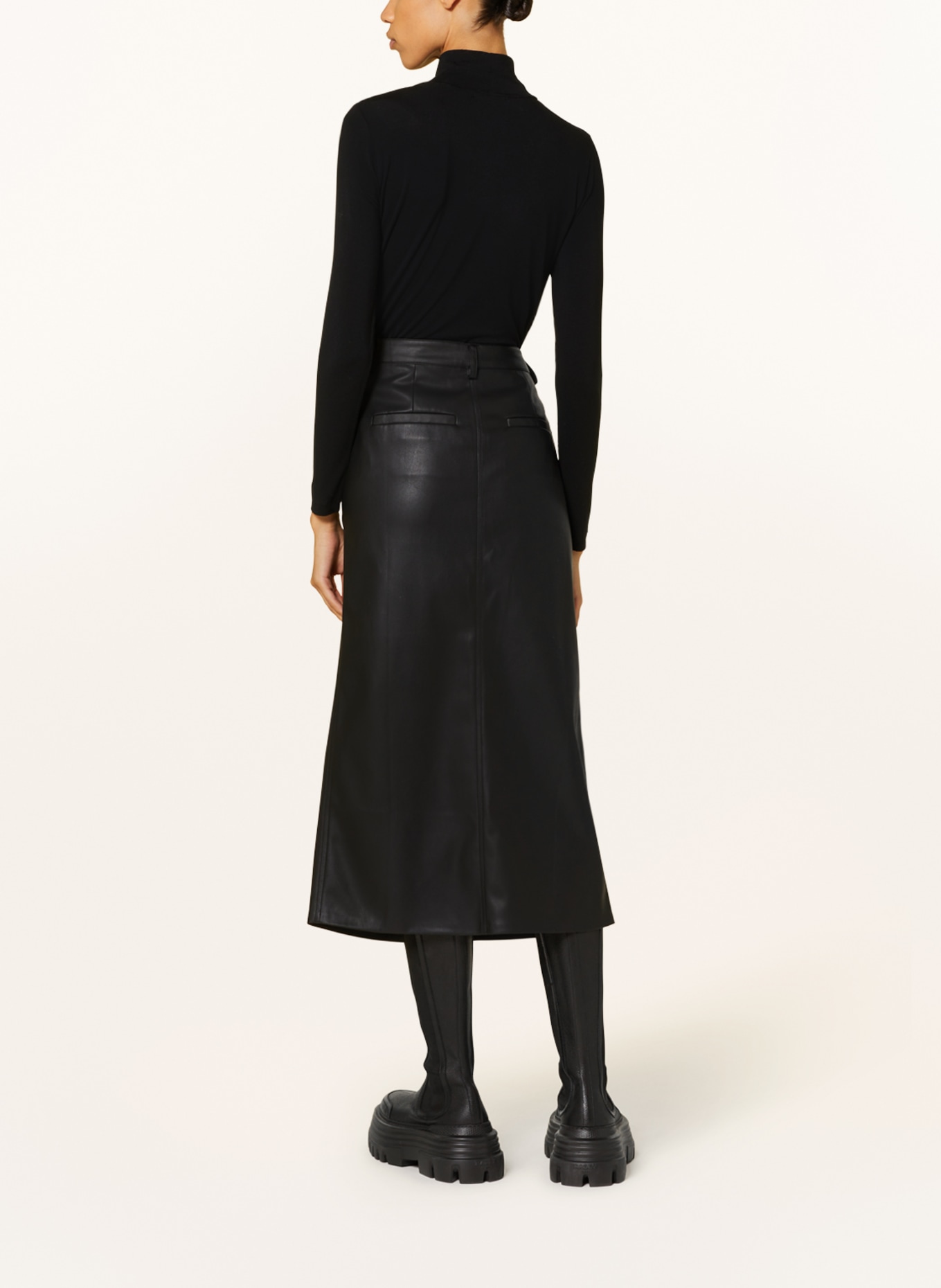ottod'ame Skirt in leather look, Color: BLACK (Image 3)