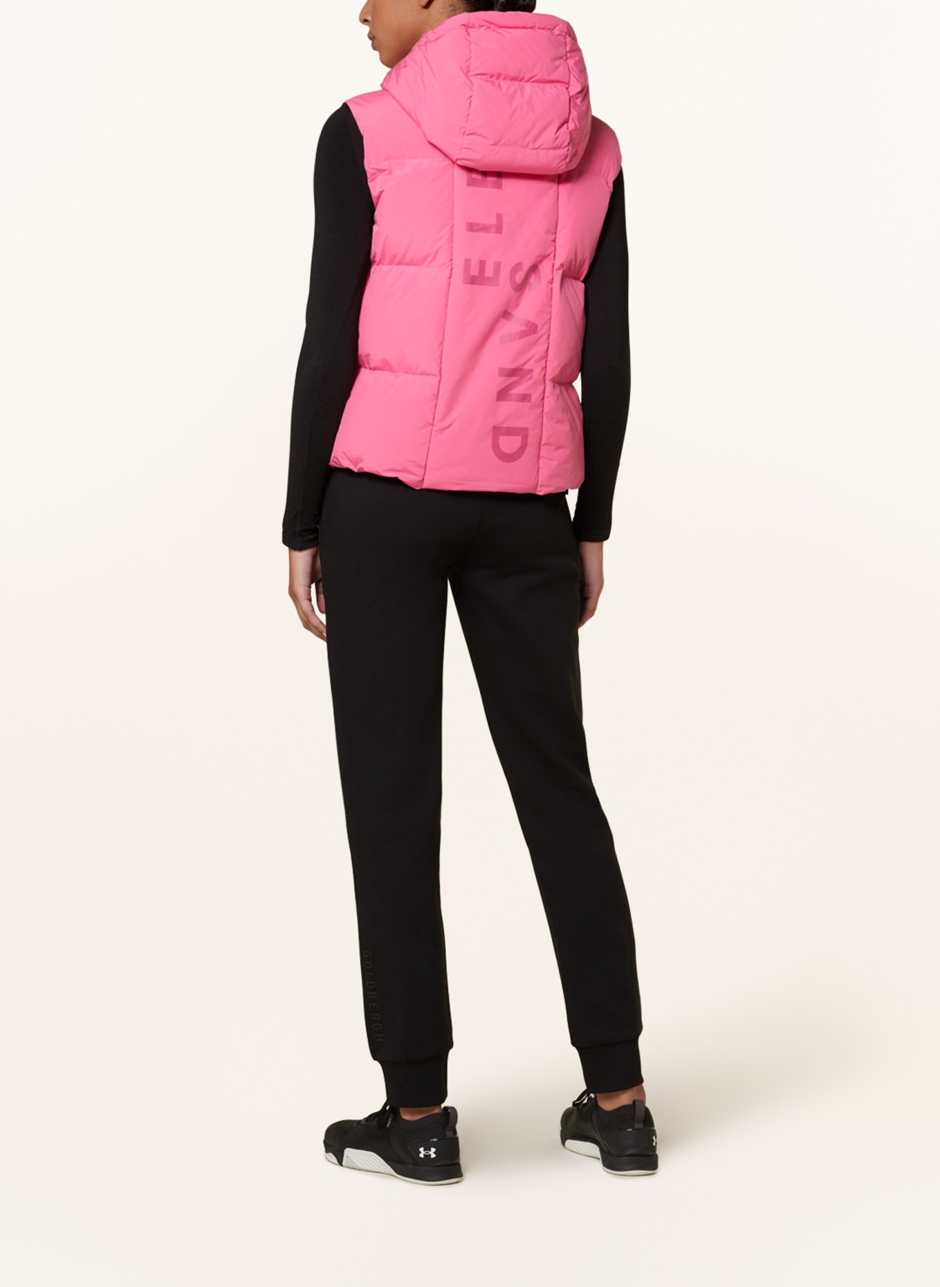 Womens pink quilted vest clearance
