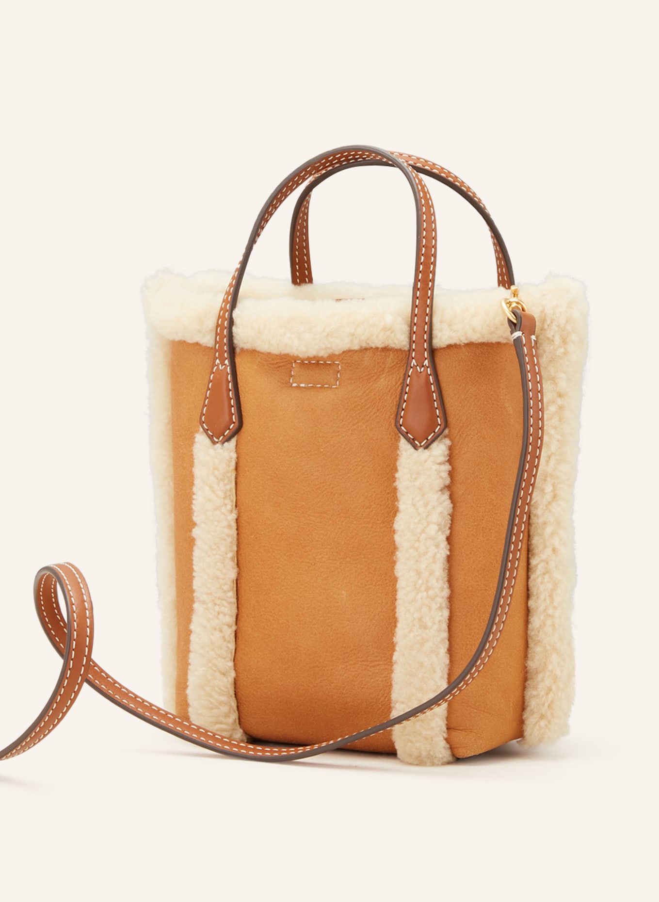 TORY BURCH Crossbody bag with real fur, Color: LIGHT BROWN/ BROWN (Image 2)
