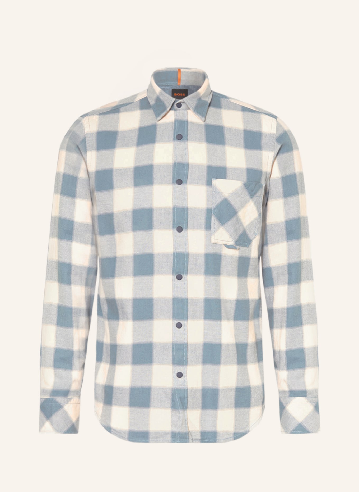 BOSS Flannel shirt RIOU regular fit, Color: WHITE/ TEAL (Image 1)
