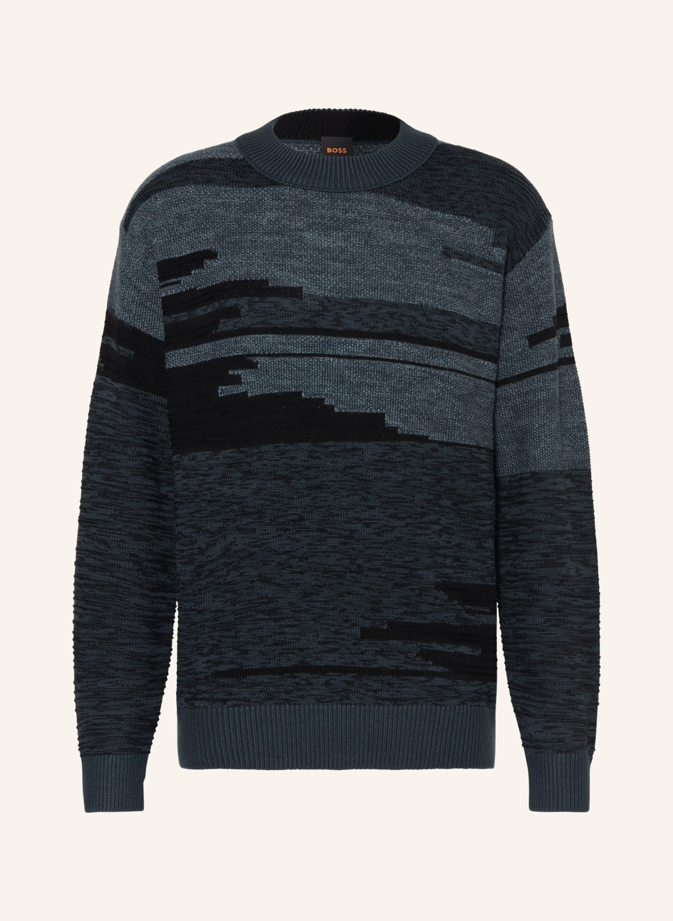 BOSS Sweater AGLITCH, Color: BLACK/ GRAY/ BLUE GRAY (Image 1)