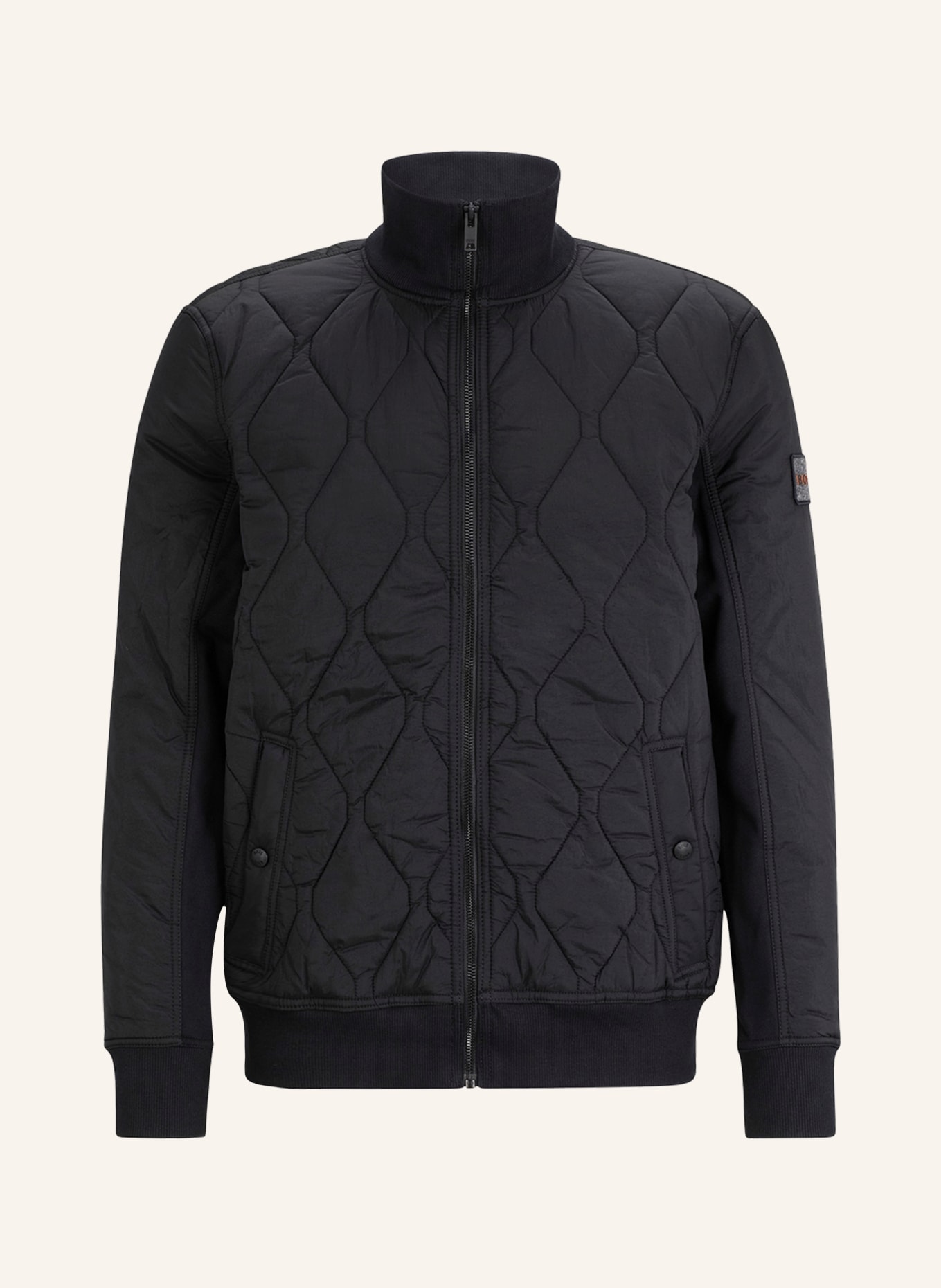 BOSS Bomber jacket ZEQUILT in mixed materials, Color: BLACK (Image 1)